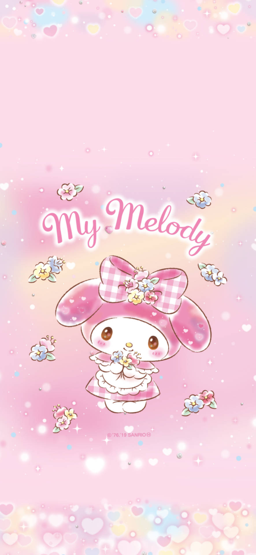 Kuvateksti: Ihana vaaleanpunainen My Melody -taustakuva Taustakuvat