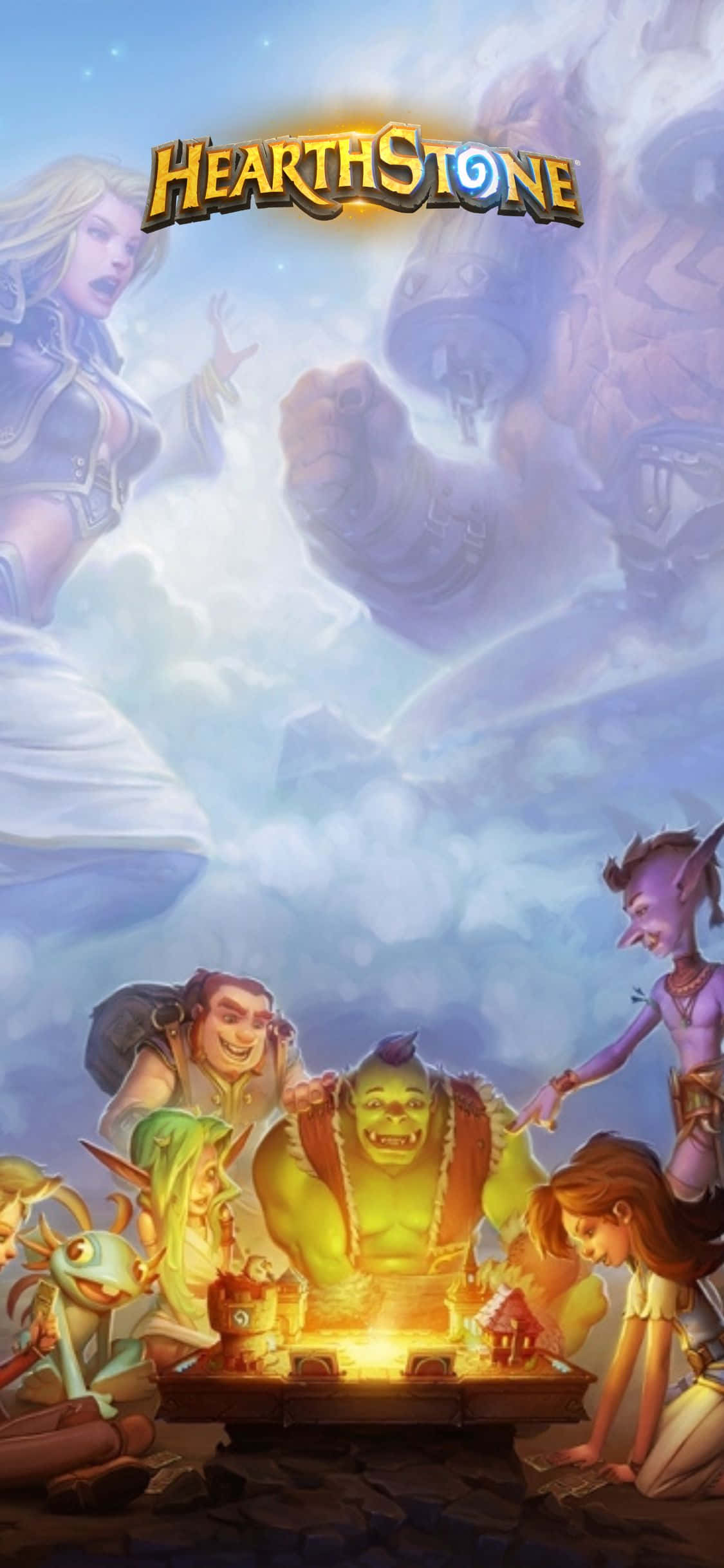 Kuvateksti: Osallistu eeppisiin taisteluihin Hearthstone iPhone XS -taustakuvalla Taustakuvat