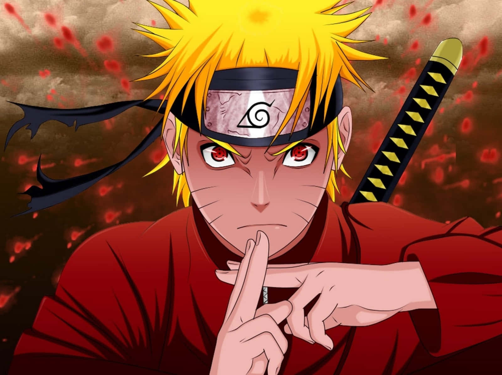 Kuvateksti: Voimakas Jinchuriki Naruto Uzumaki toiminnassa Taustakuvat