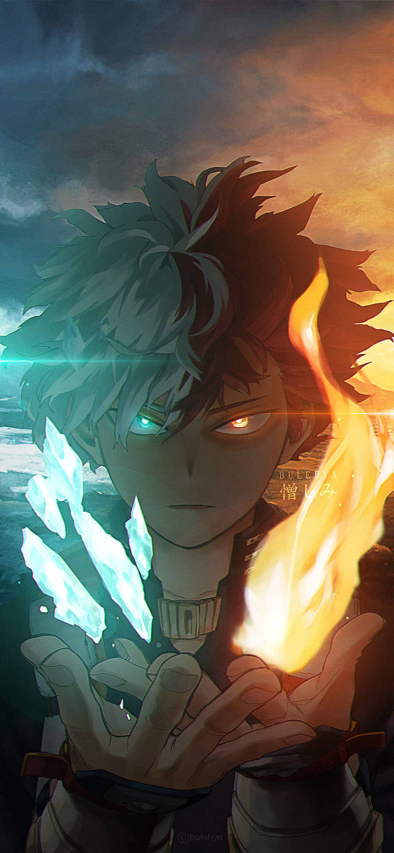 Kuvateksti: Voimakas voimakolmikko: Deku, Todoroki ja Bakugou Taustakuvat