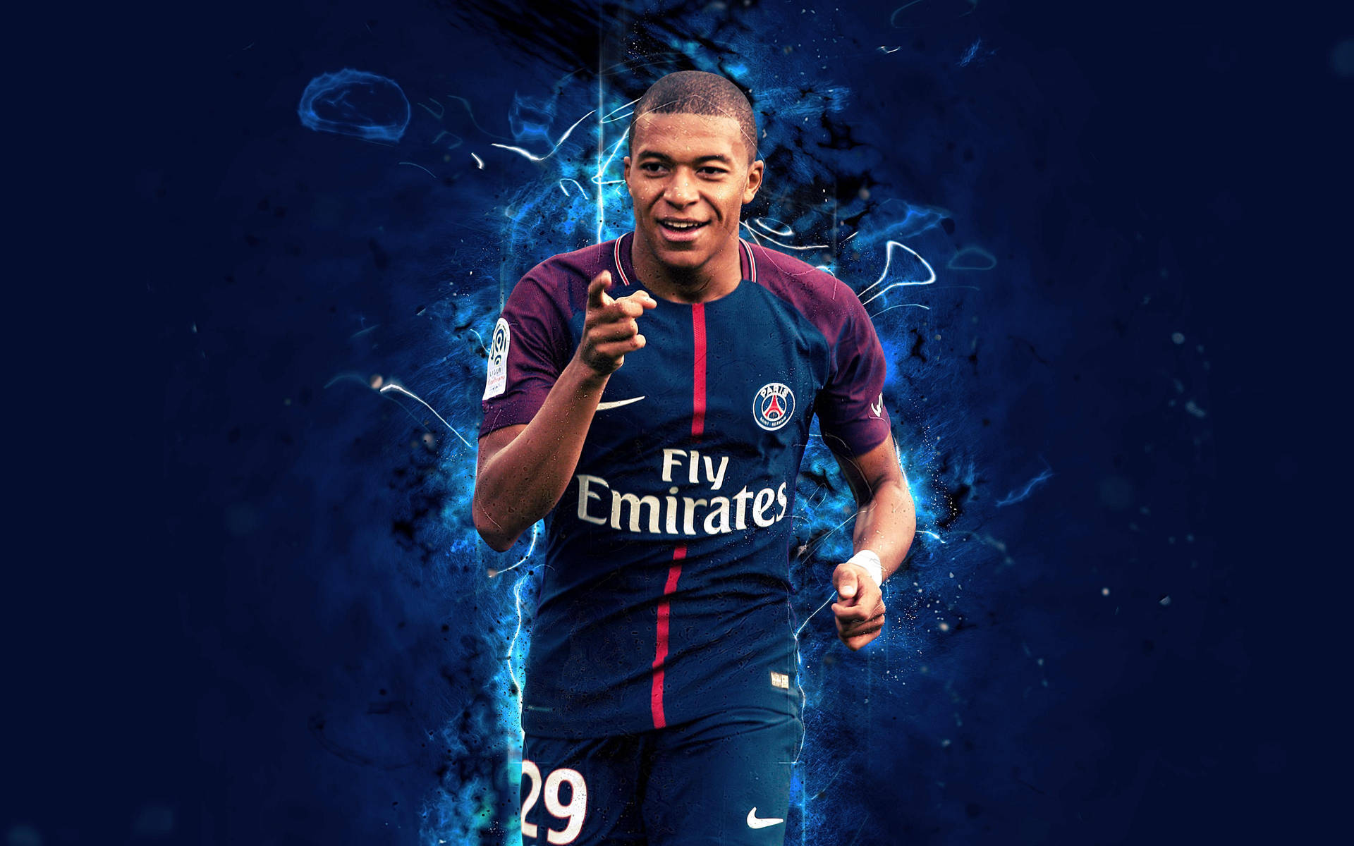 Kylian Mbappe 4k Sininen Estetiikka — Sininen esteettinen GIF Taustakuvat