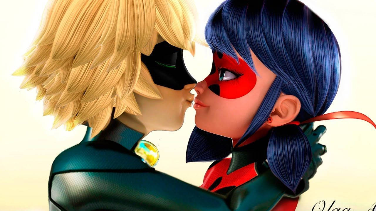 Ladybug ja Cat Noir suudelma animoitu Taustakuvat