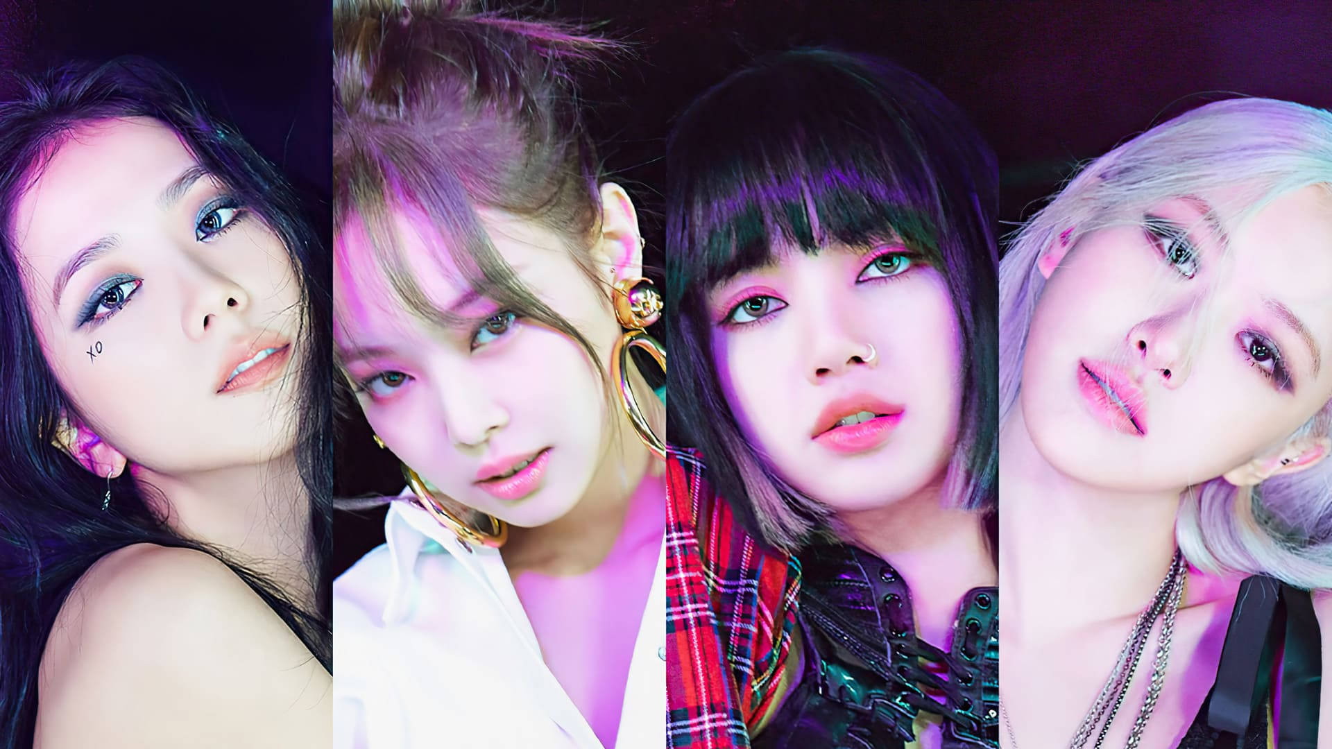 Lähikuva-kollaasi Blackpink työpöytä Taustakuvat