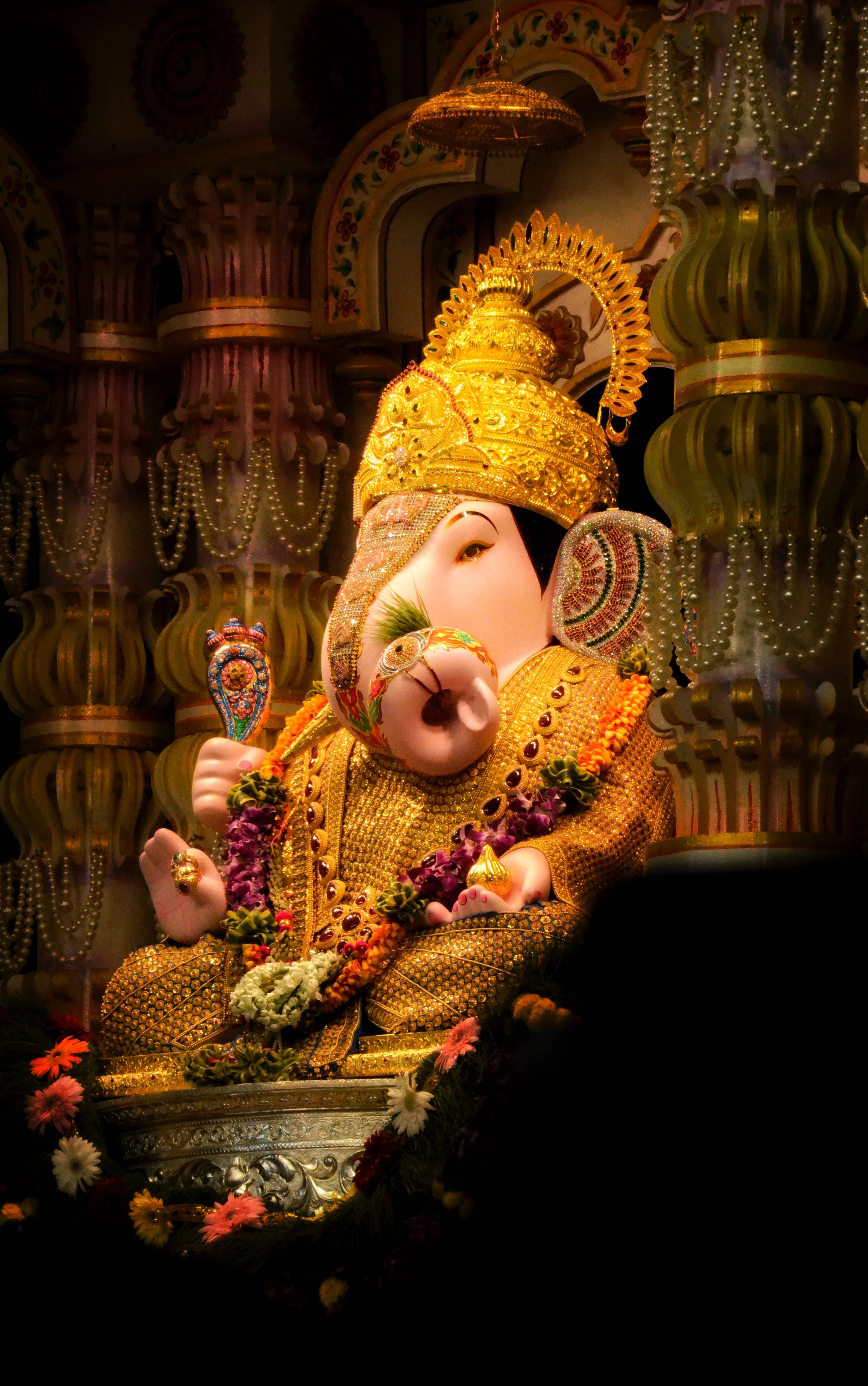 Lalbaugcha Raja Kultainen Kruunu Taustakuvat