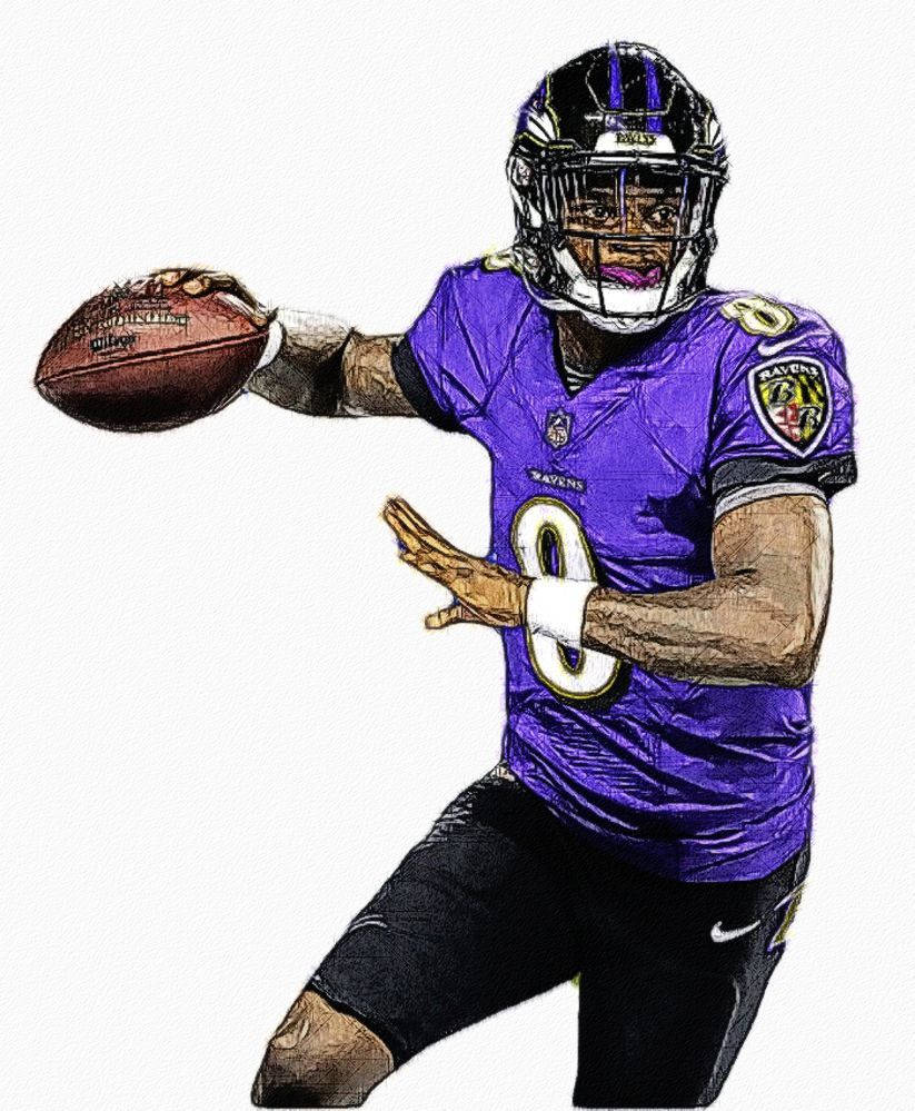 Lamar Jackson - yksityiskohtainen taideteos Taustakuvat