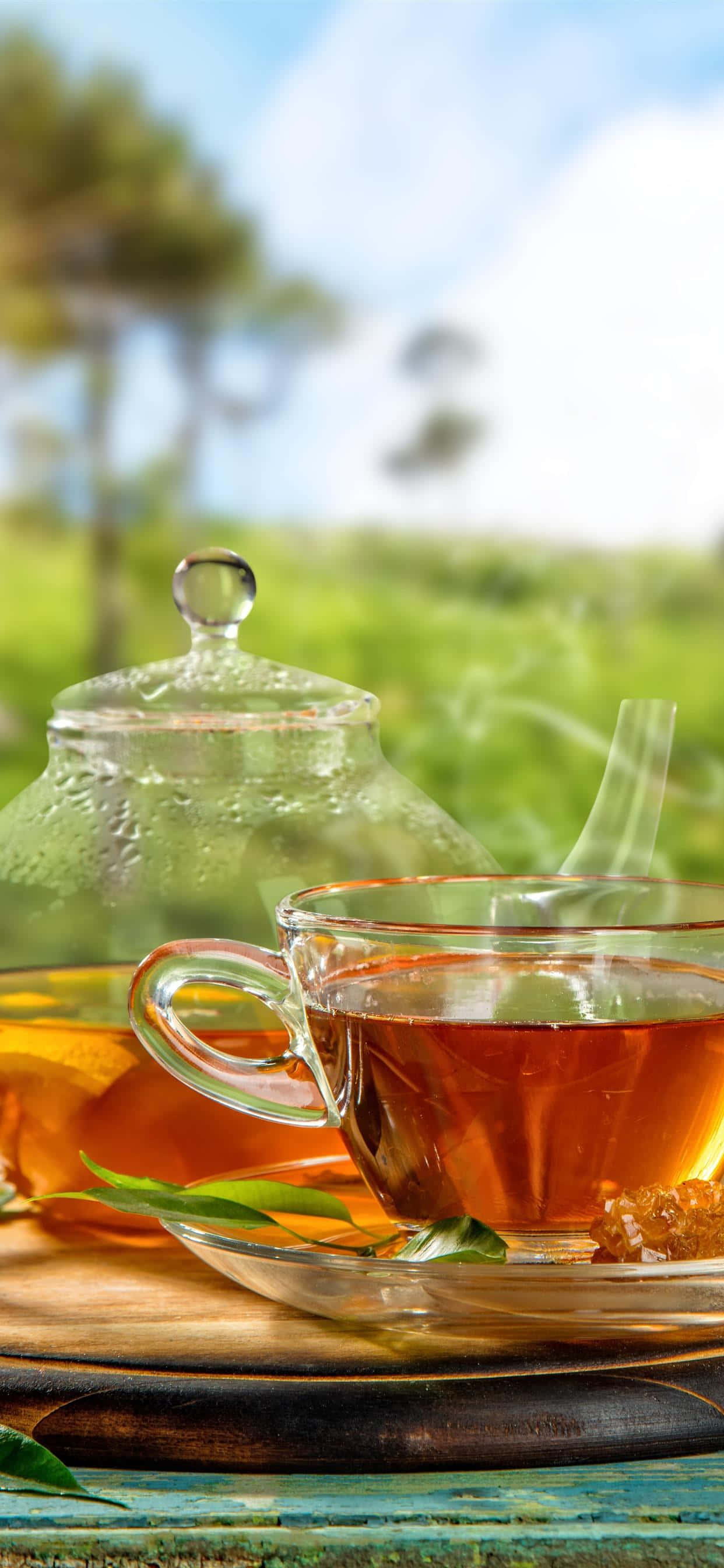 Lasiset Teekuppi Ja Kannu Kuva Taustakuvat