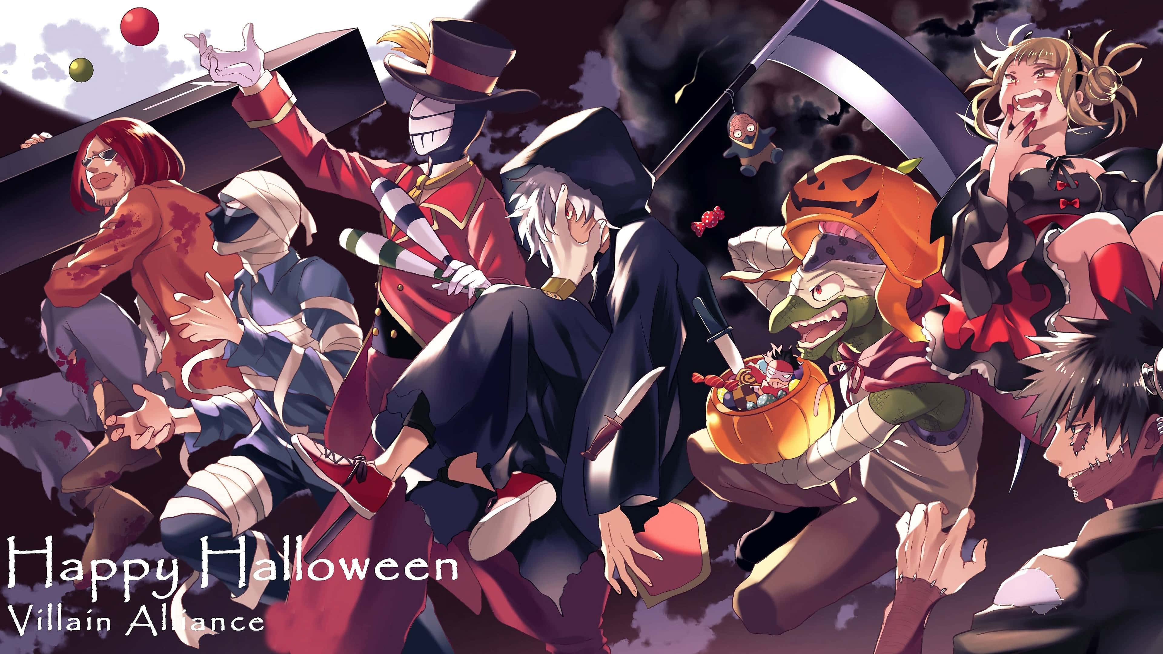 League Of Villains My Hero Academia Halloween Tervehdys Taustakuvat