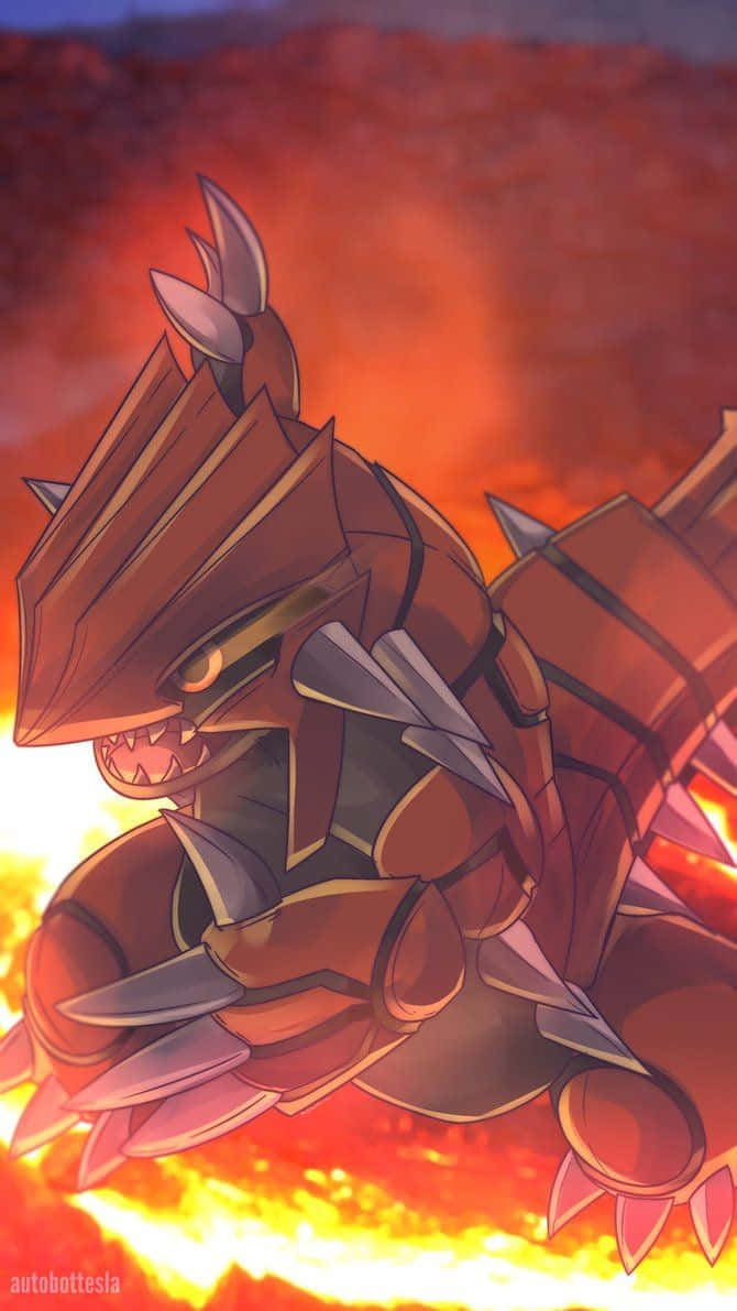 Legendaarinen Groudon tulen kehystämänä Taustakuvat
