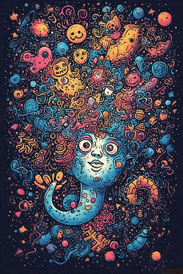 Leikkisä Doodle-taideteos Taustakuva Omaperäinen Luovuus 8K Taustakuvat