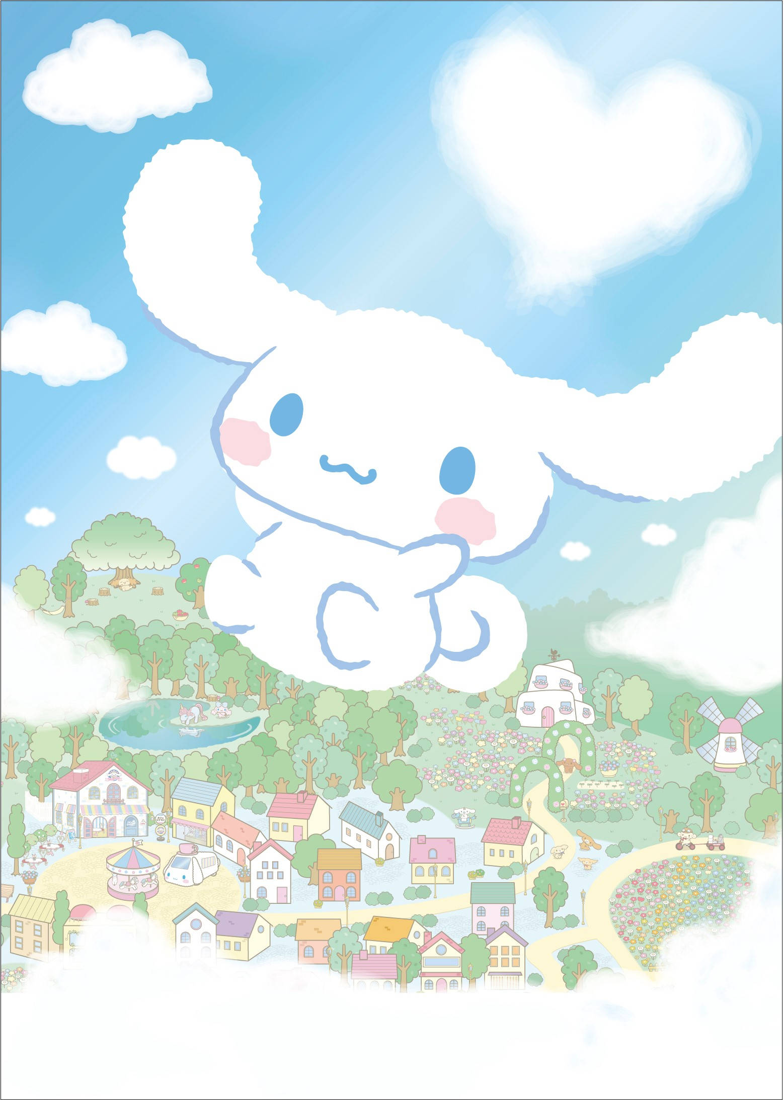 Lentävä Cinnamoroll -taide Taustakuvat