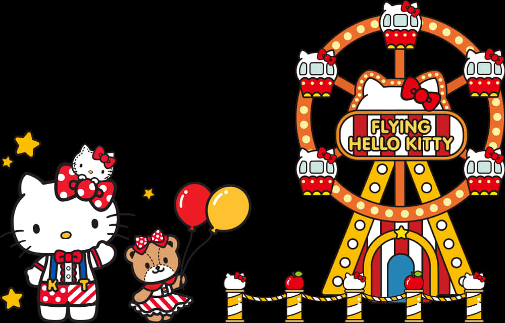 Lentävä Hello Kitty -karnevaaliteema Taustakuvat