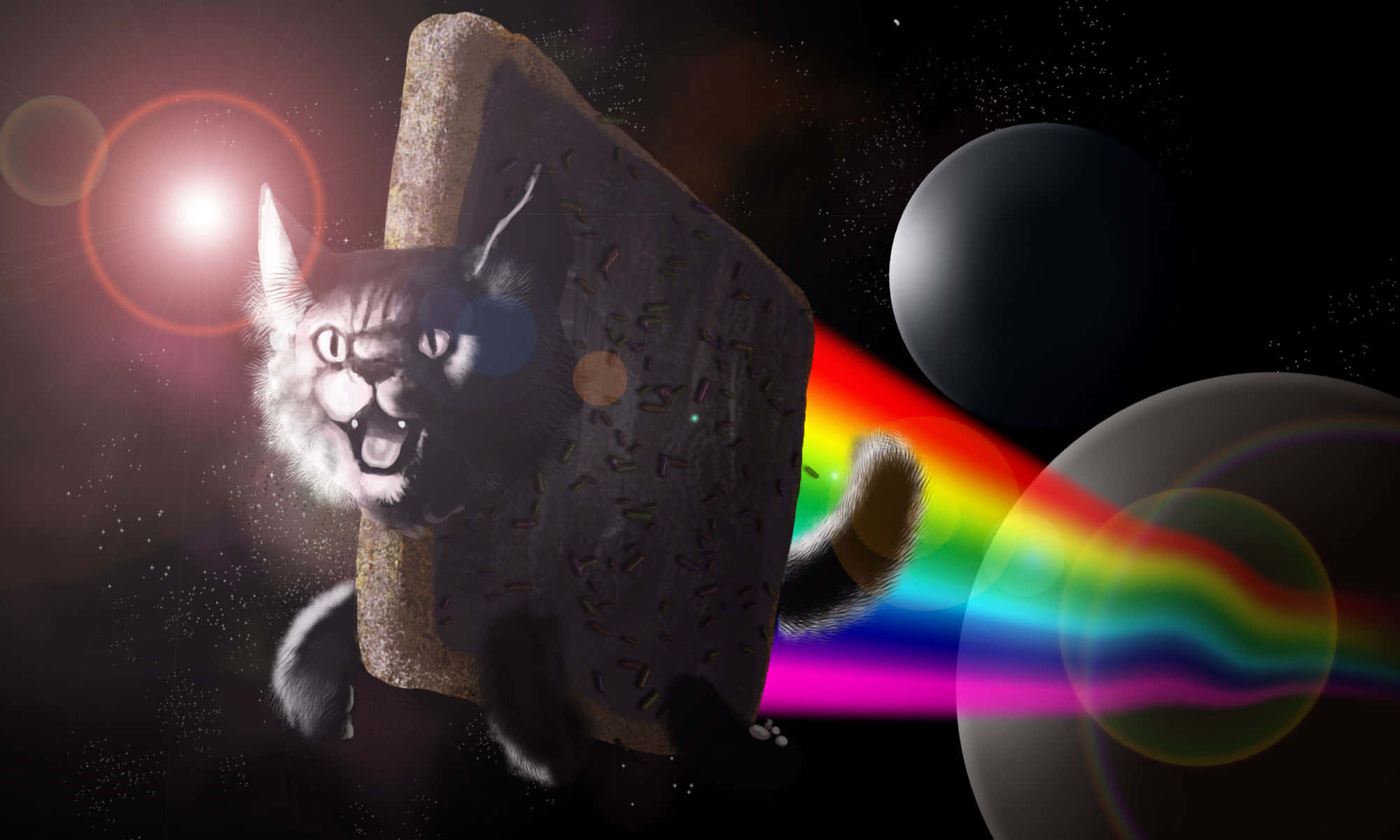 Lentävä Nyan Cat -meemi kannettavalle Taustakuvat