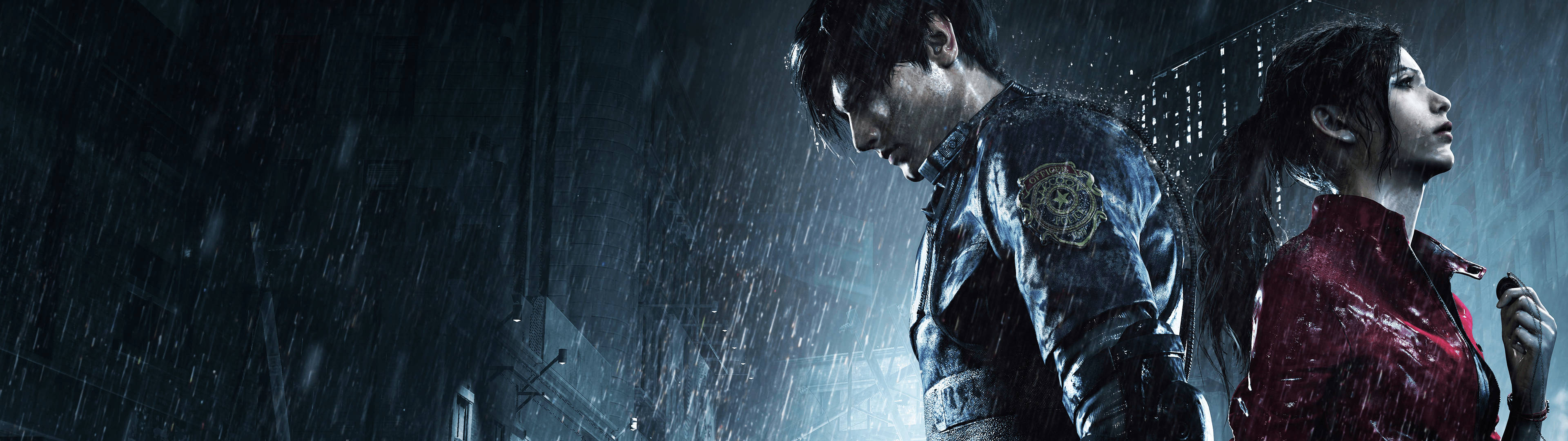 Leon ja Claire pelaavat Resident Evil 2 Remakea Taustakuvat