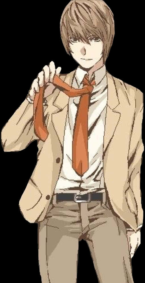 Light Yagami pitää solmiota animekuvituksessa Taustakuvat