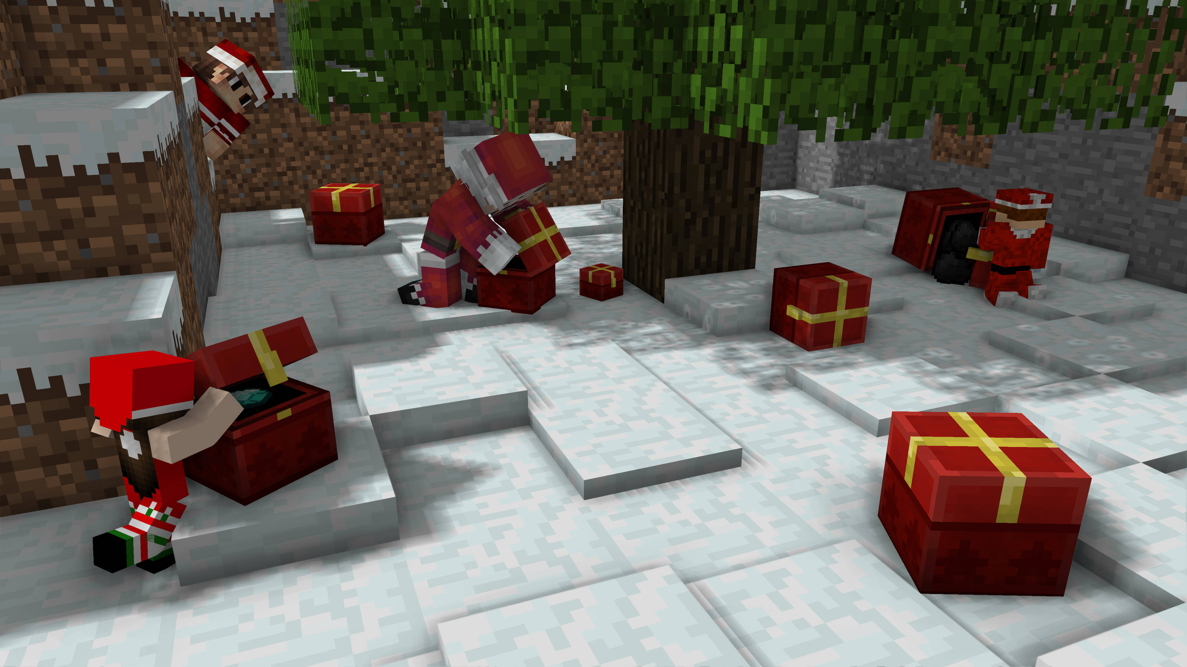 Liikkuva Minecraft Hyvää Joulua Taustakuvat