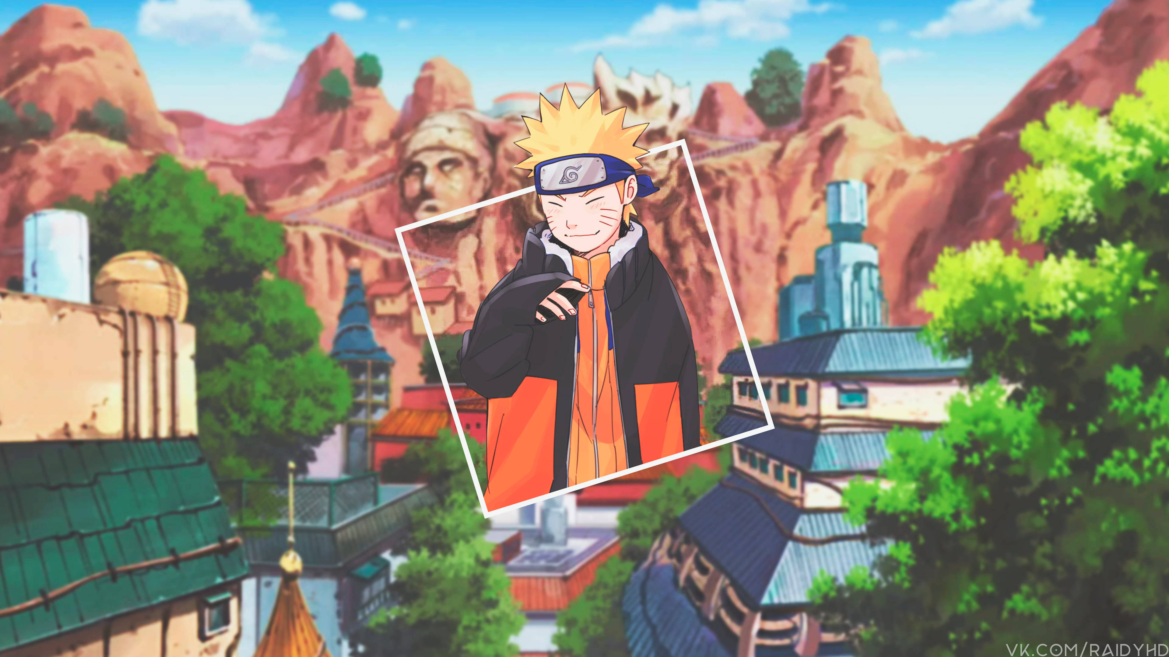 Liikkuva Naruto japanilaisten talojen yllä Taustakuvat