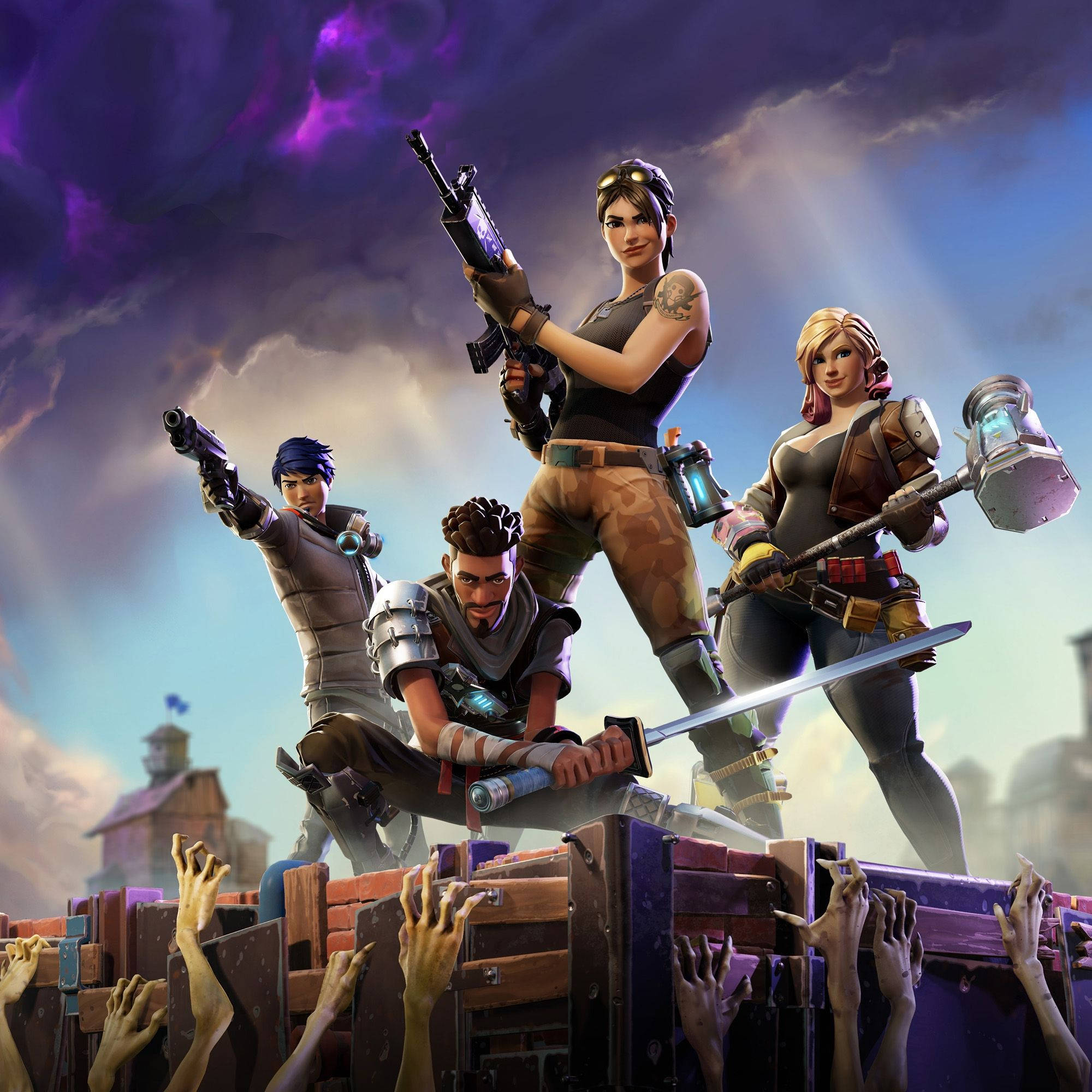 Liity neljän selviytyjän joukkoon Fortniten taistelukentillä! Taustakuvat