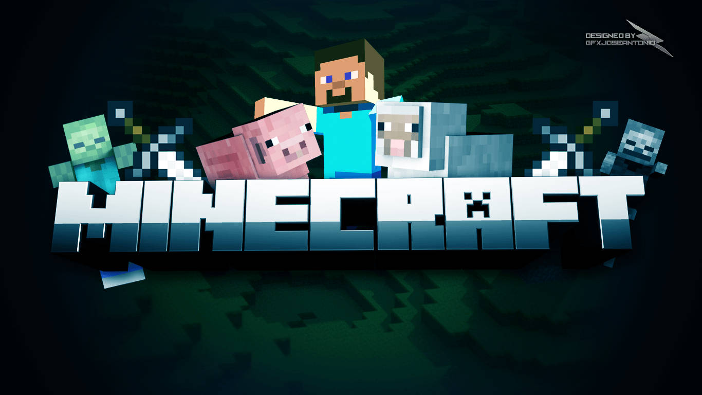 Steve Minecraft-tekstilogo -taustakuva