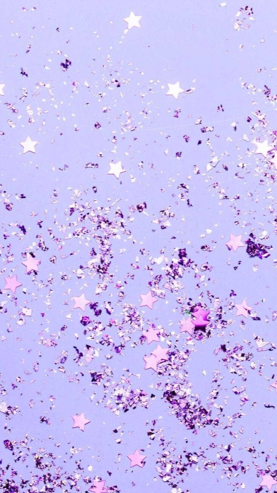 Lila glitteriä ja tähtiä preppy PFP Taustakuvat