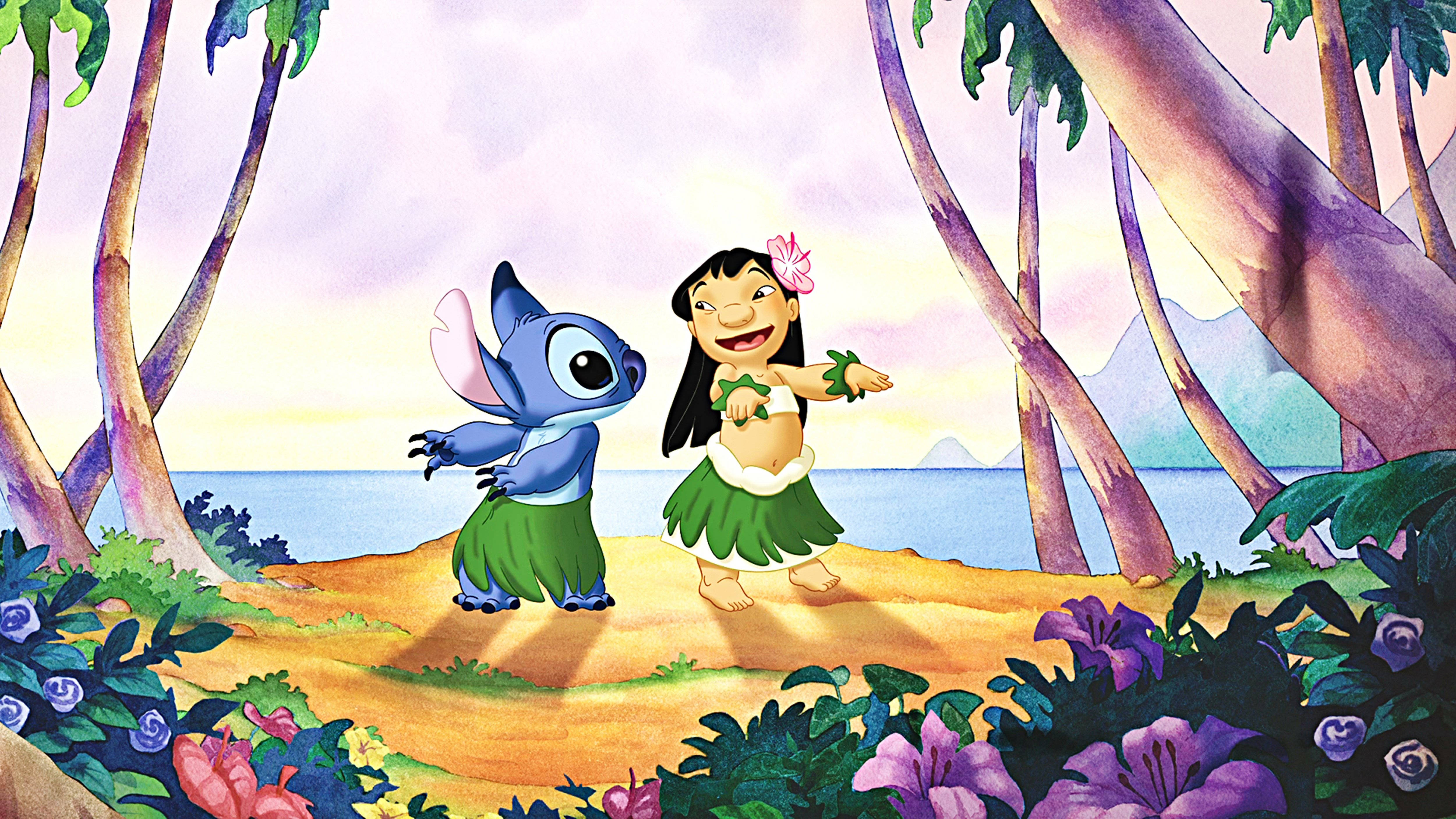 Lilo ja Stitch taide Disney 4K Ultra Wide Taustakuvat