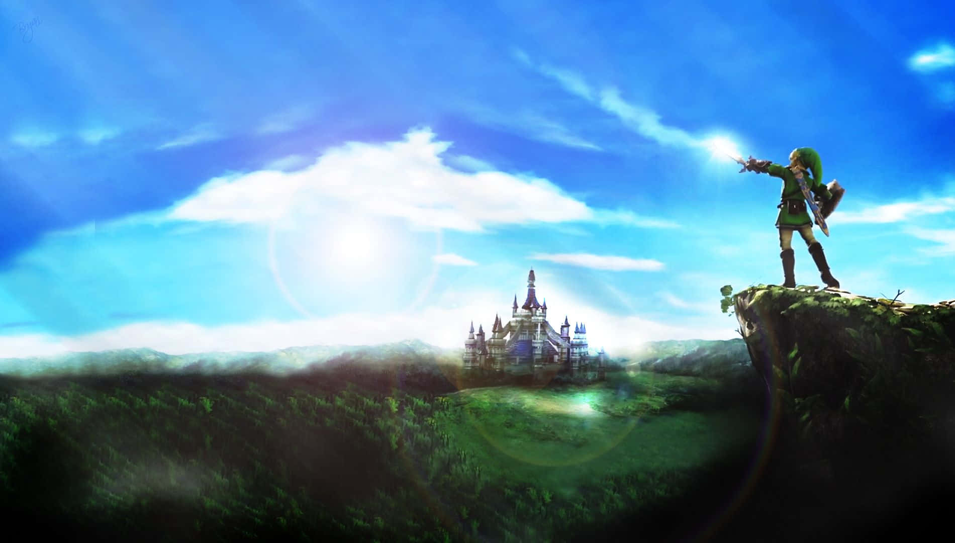 Link ja Zelda kiitävät pelastamaan saaristoa The Legend of Zeldassa Taustakuvat