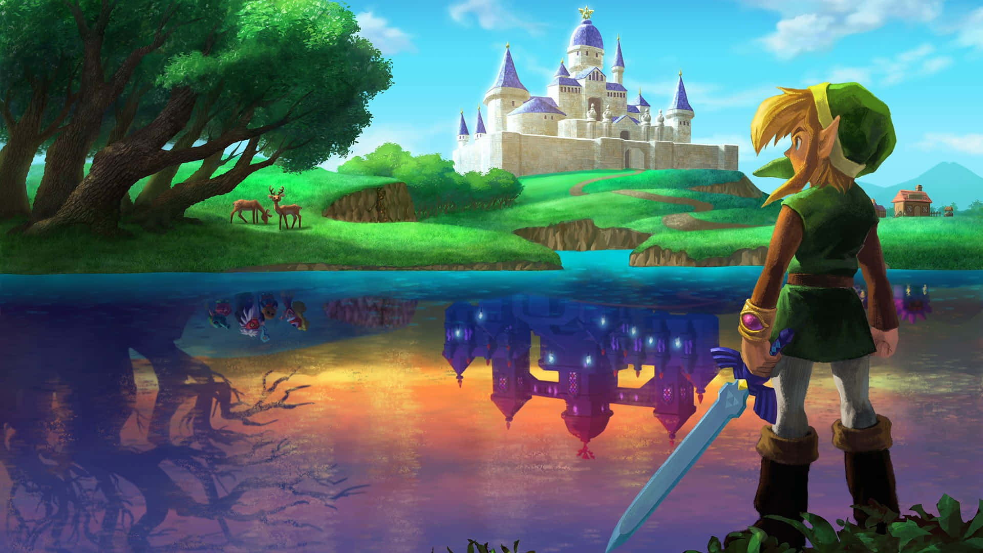 Link valmiina tutkimaan The Legend of Zelda -mytologista maailmaa Taustakuvat