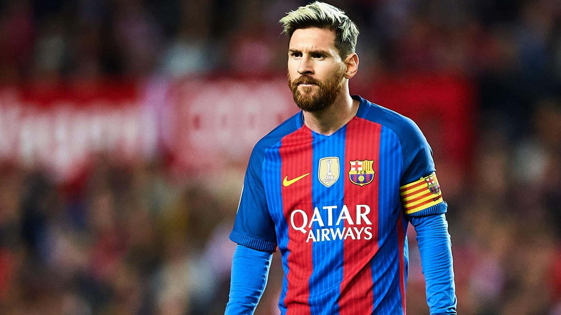 Lionel Messi, FC Barcelonan kapteeni, upea toimintakuva. Taustakuvat