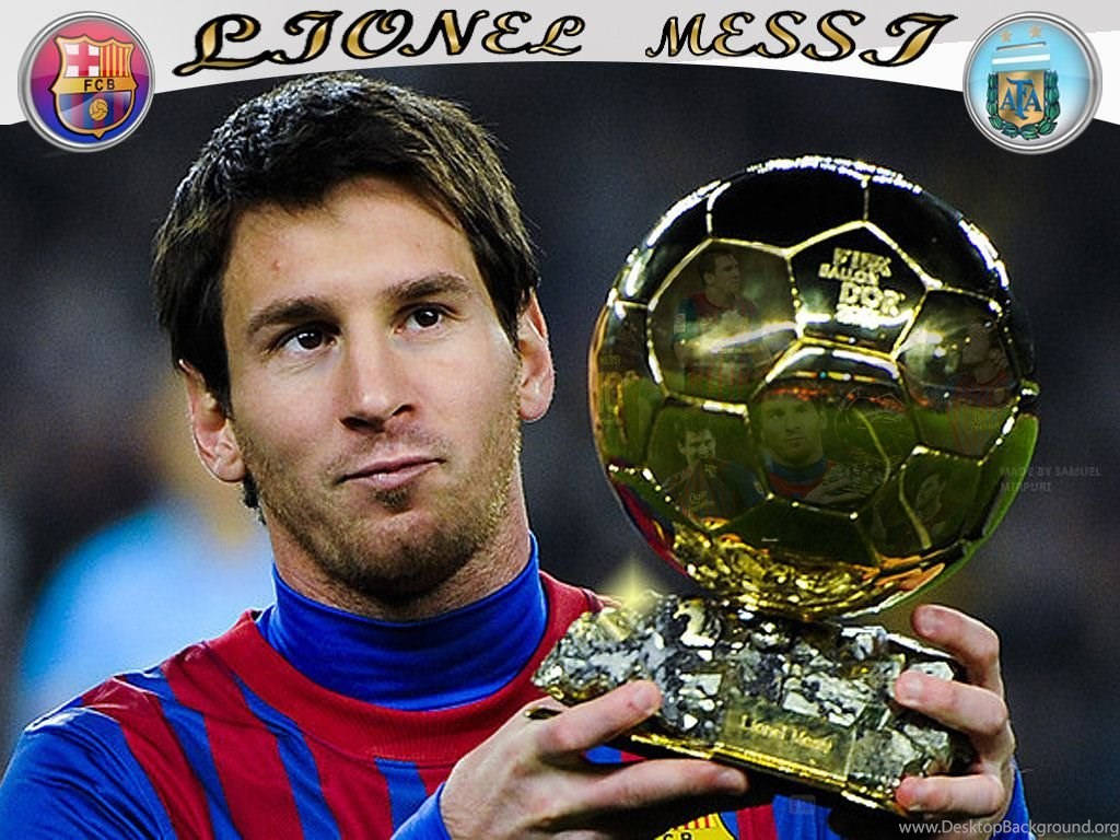 Lionel Messi FIFA Ballon d'Or 2013 -palkinnon kanssa -taustakuva