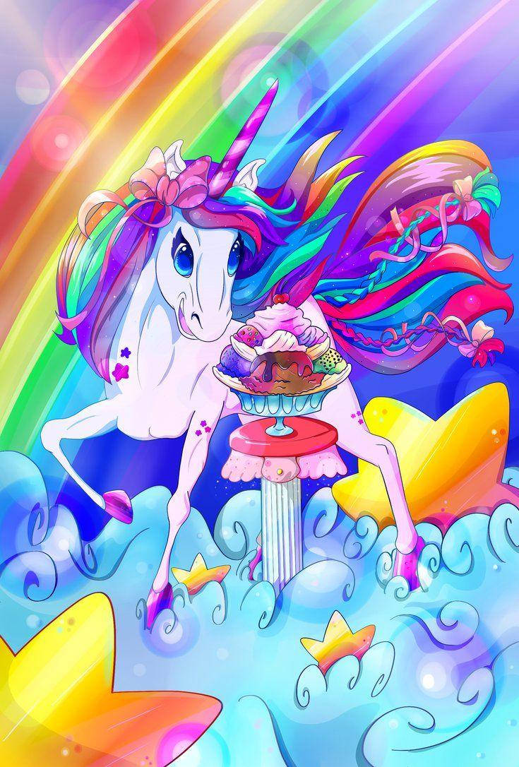 Lisa Frank -yksisarvinen jäätelön kanssa Taustakuvat