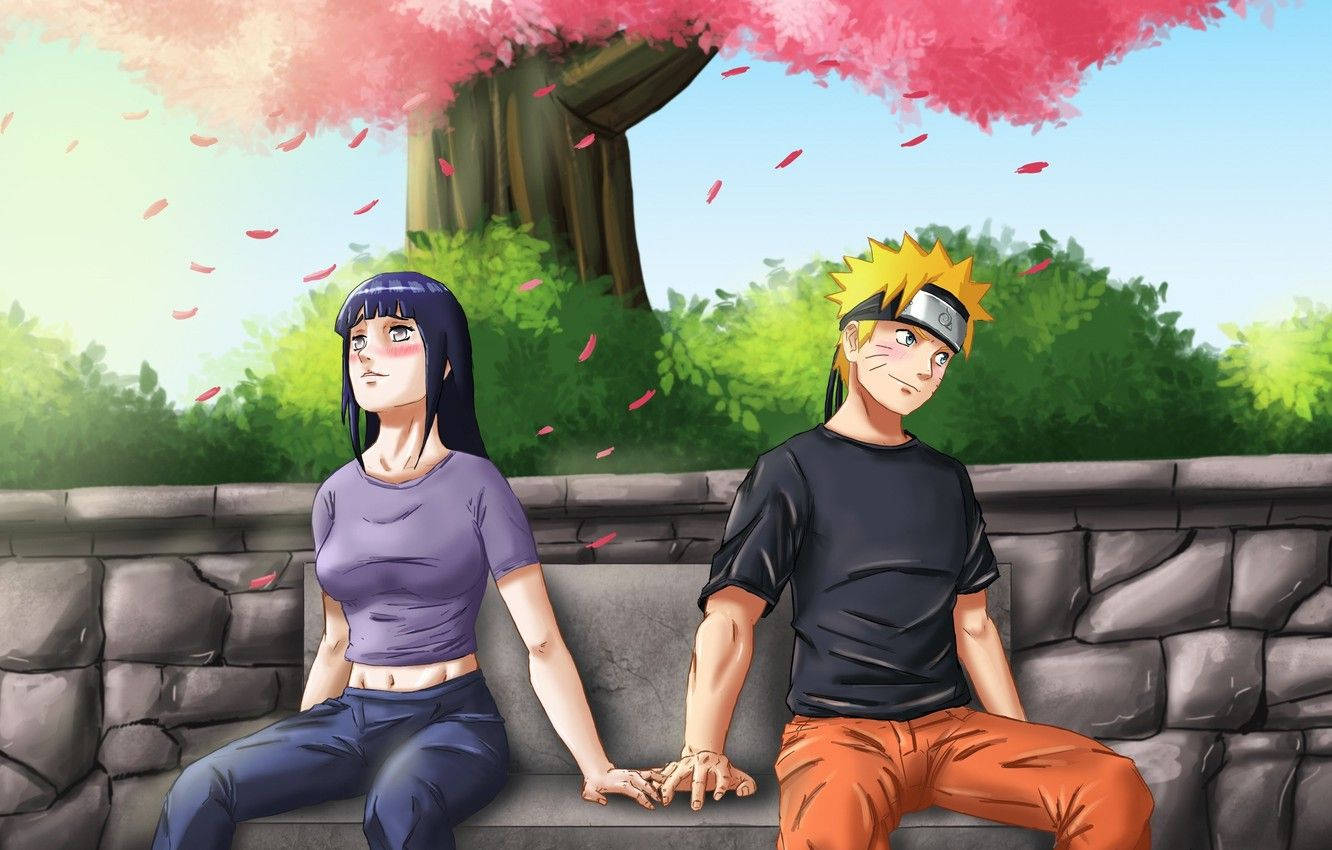 Live Naruto ja Hinata kirsikankukkien alla Taustakuvat
