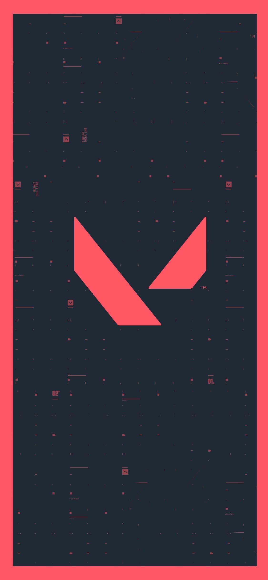 Logo punaisella reunuksella iPhone X Valorant -taustakuva Taustakuvat