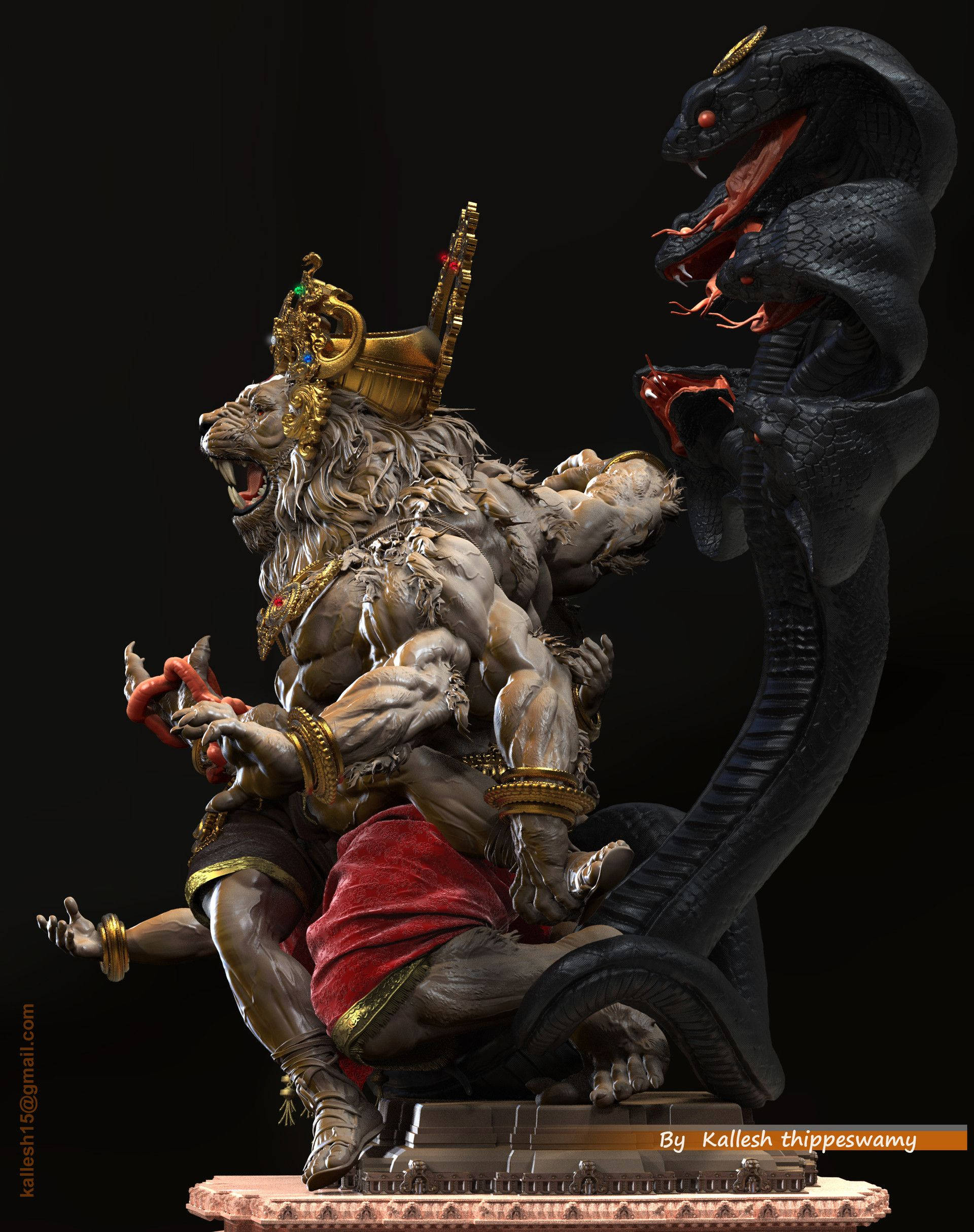 Lord Narasimha -patsas Taustakuvat