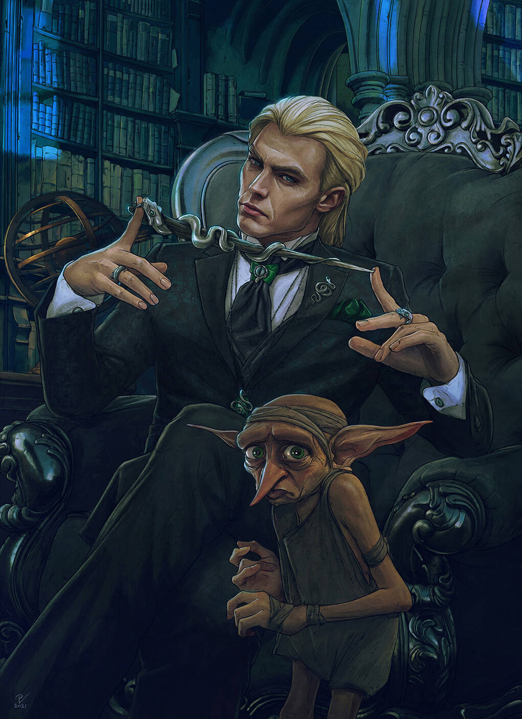 Lucius Malfoy ja orja Dobby-tonttu Taustakuvat