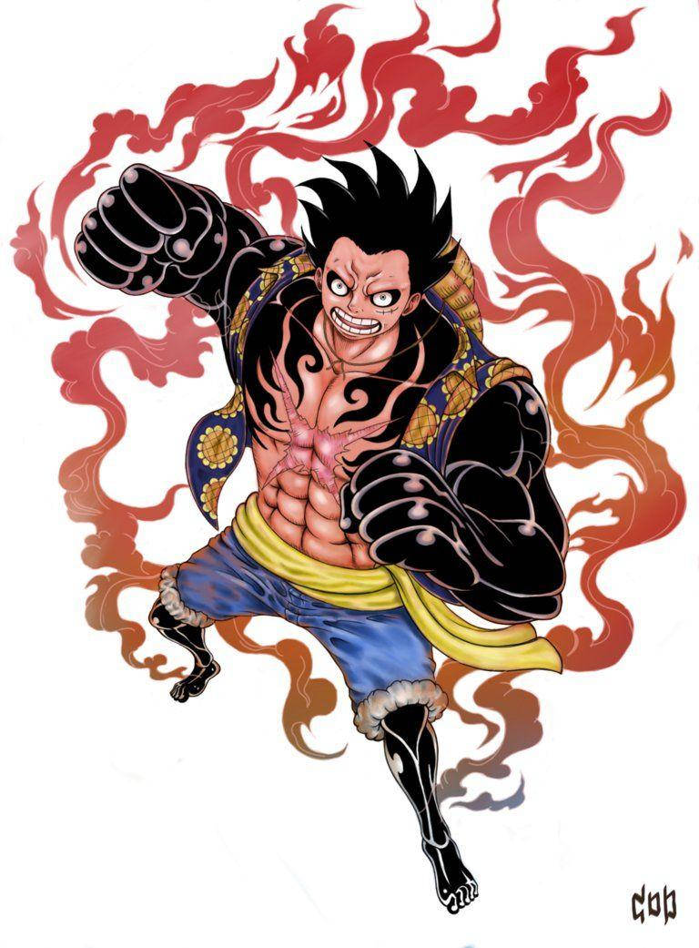 Luffy Gear 4 Liekehtivä Keho Taustakuvat