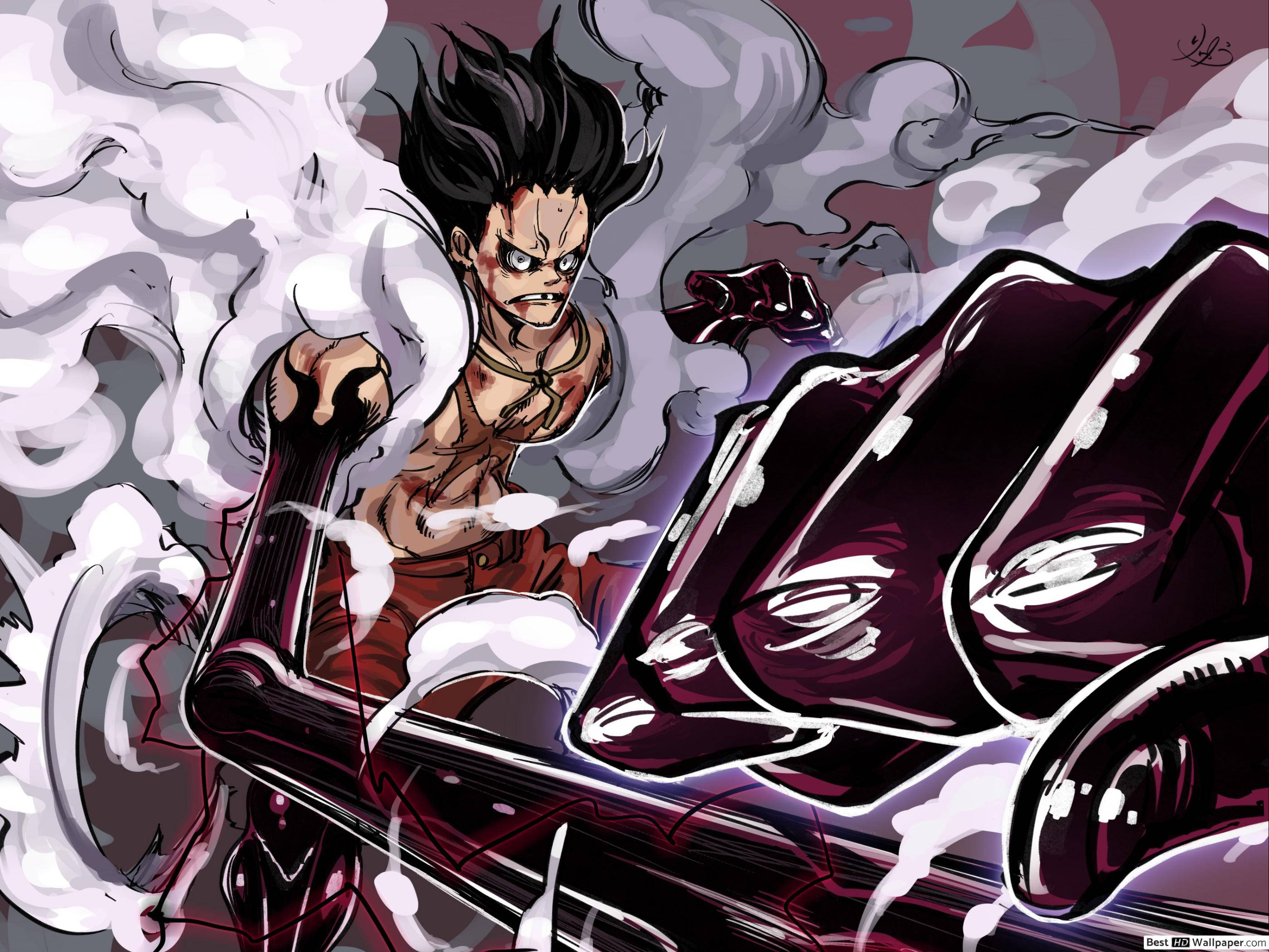 Luffy Gear 4 Uupunut Taustakuvat
