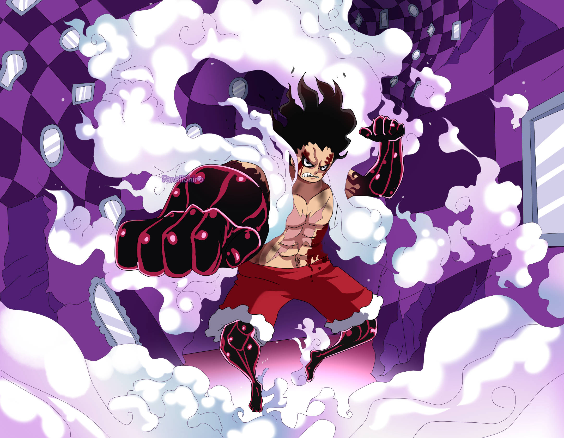 Luffy Gear 4 - violetti juliste Taustakuvat