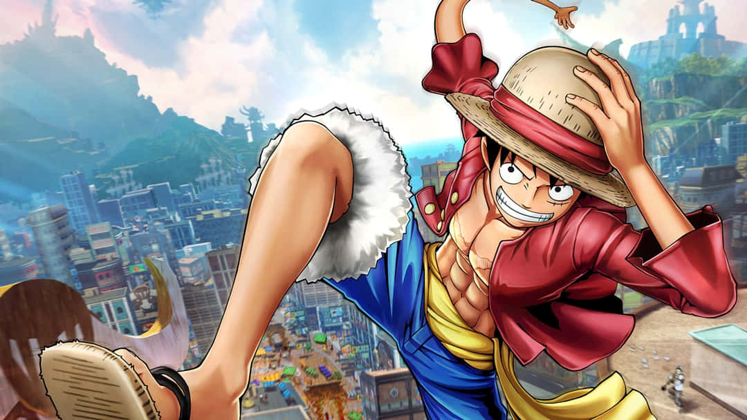Luffy ja Olkihattupiraatit valmiina purjehtimaan etsimään One Piece -aarre! Taustakuvat