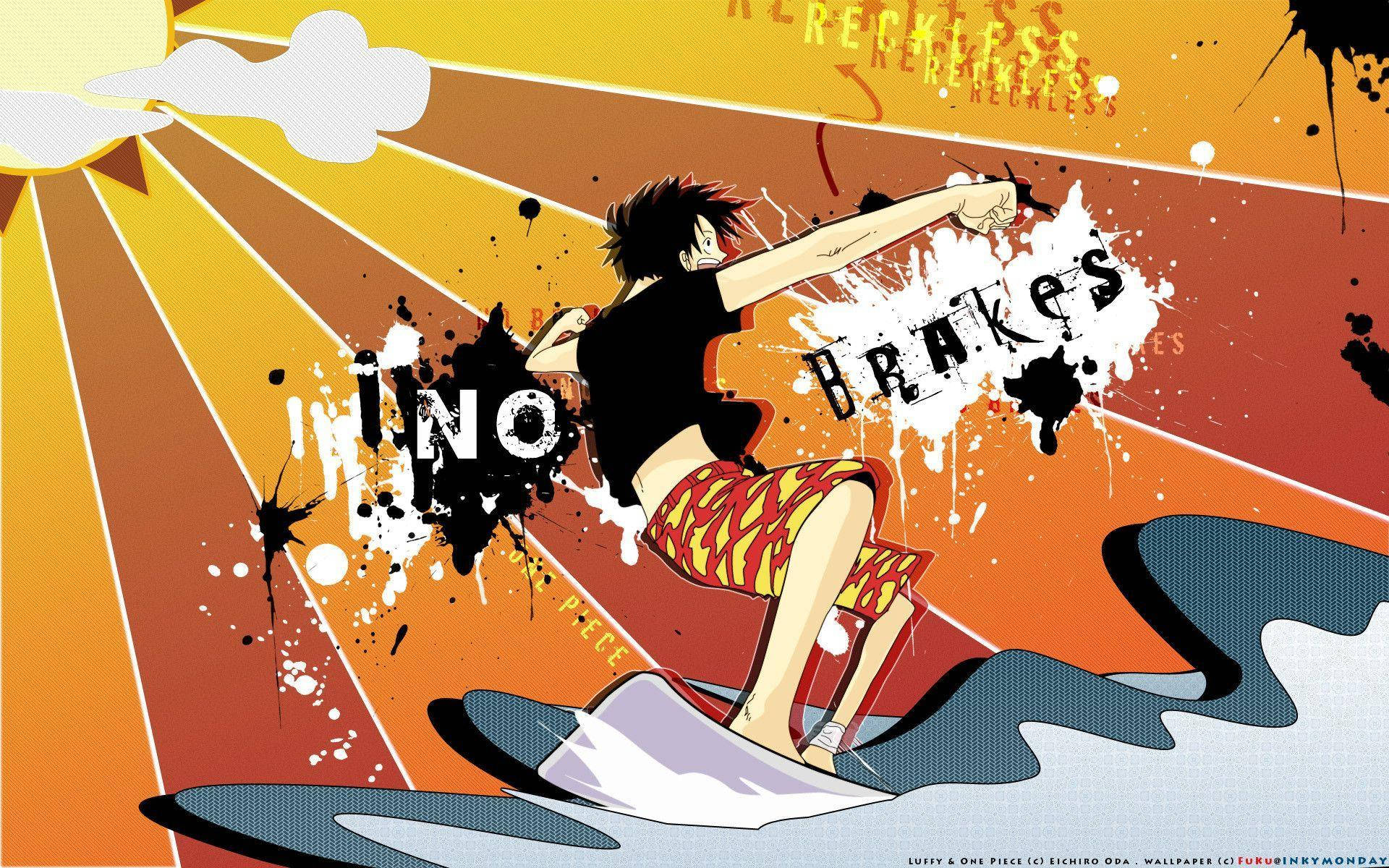 Luffy Merirosvo Surffaamassa -fanitaide Taustakuvat