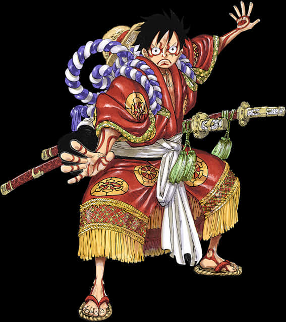 Luffy perinteisessä japanilaisessa asussa Taustakuvat