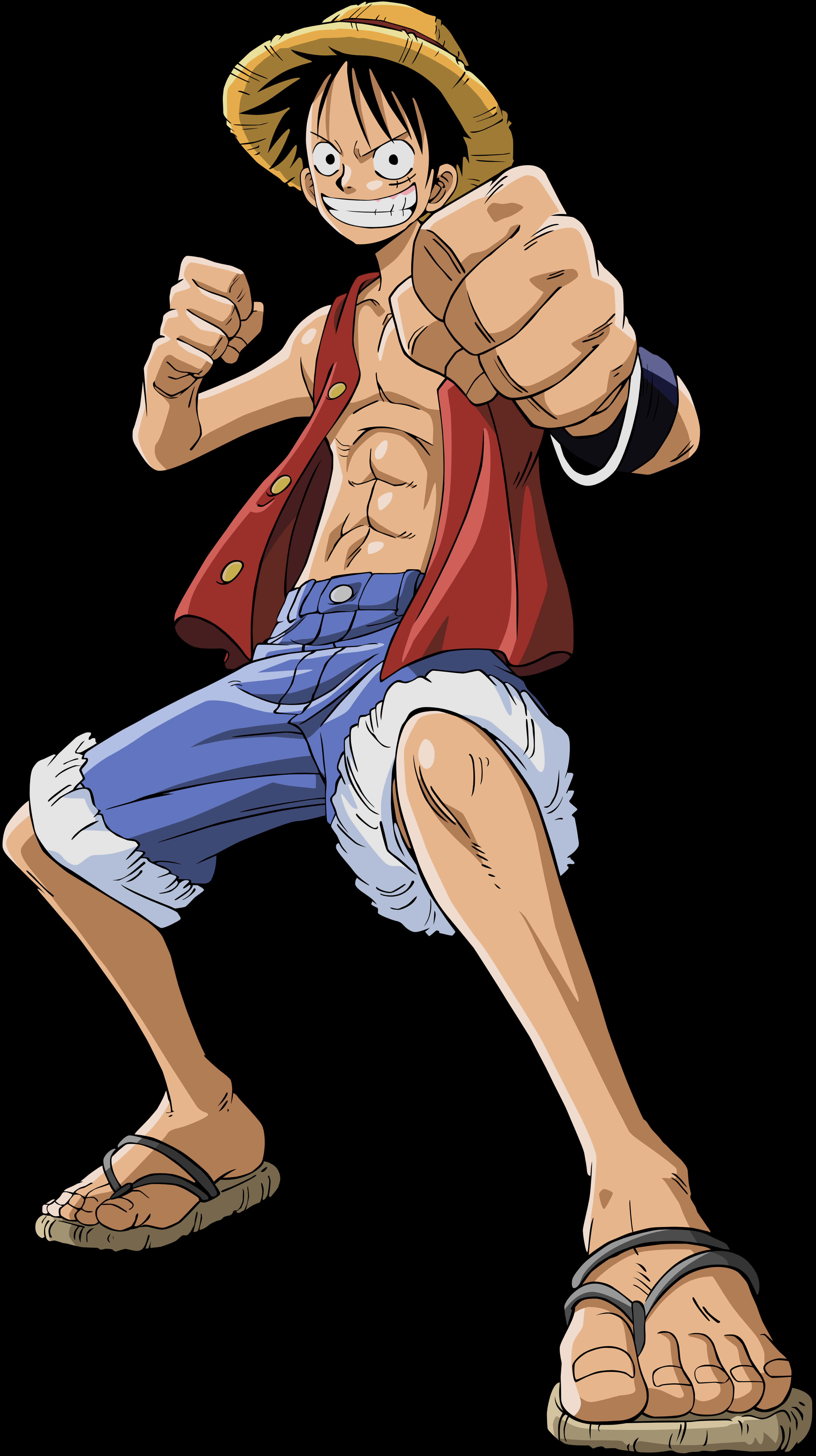 Luffy valmiina toimintaan One Piece Taustakuvat