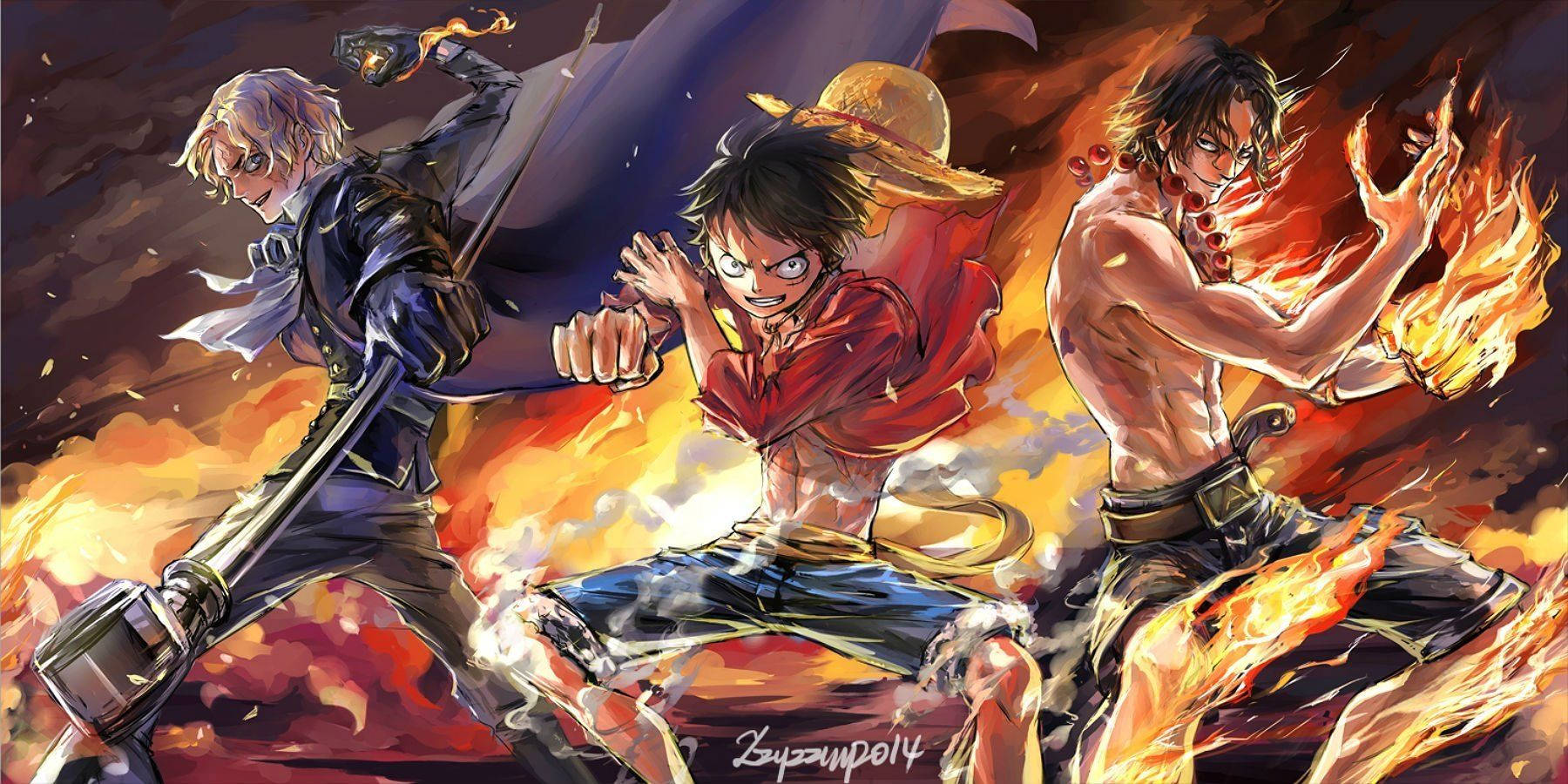 Luffy yhdistyy veljiensä kanssa Taustakuvat