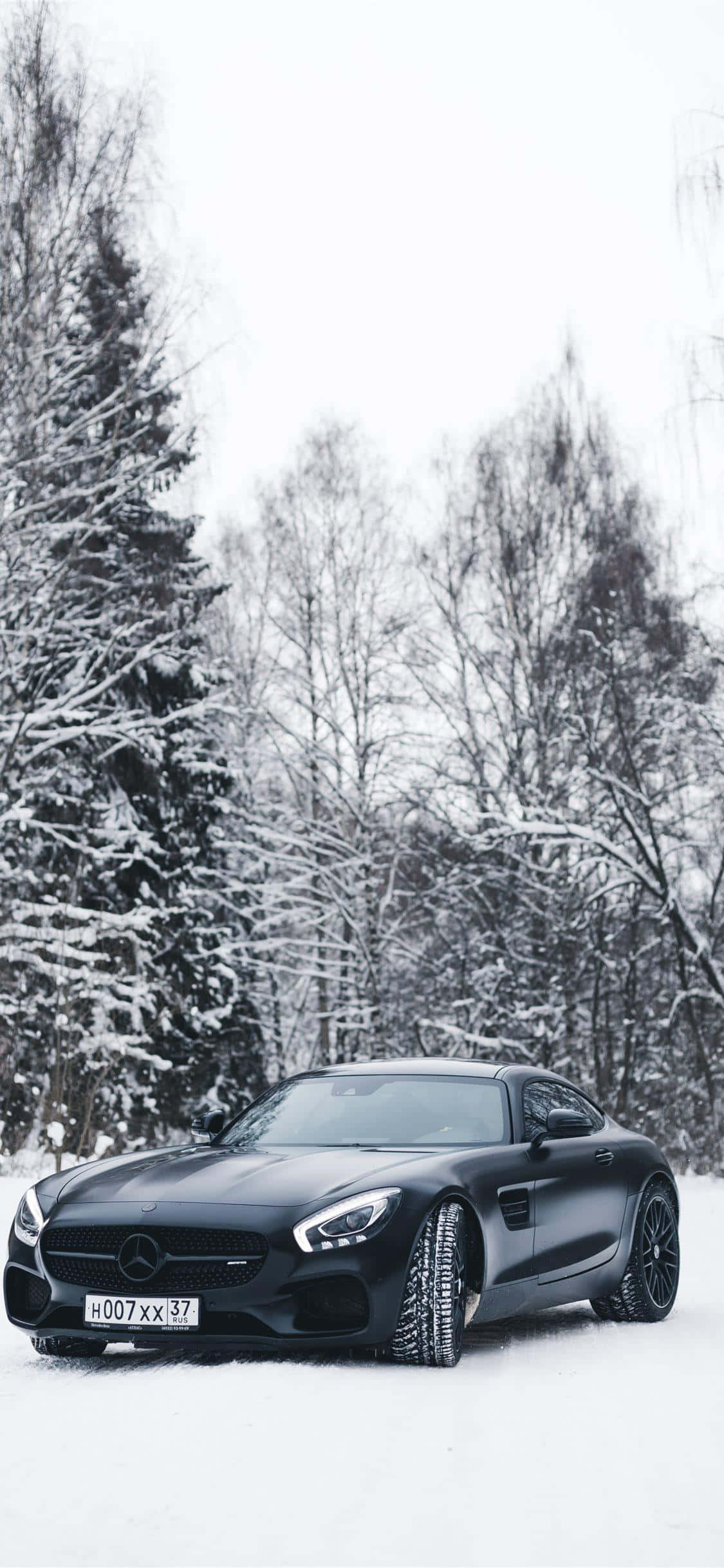 Luminen musta GT iPhone Xs Mercedes Amg -tausta Taustakuvat