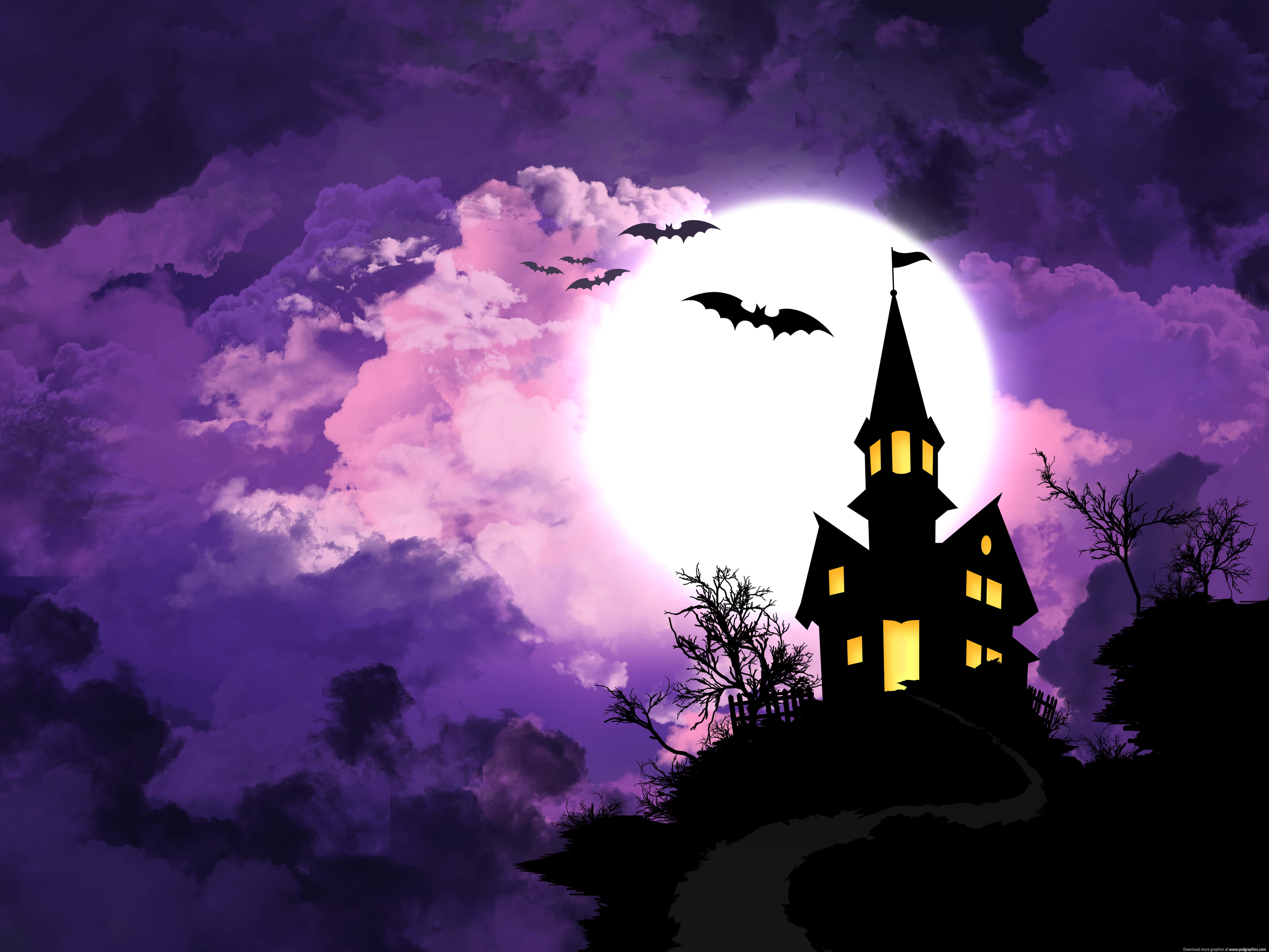 Lumoava violetti Halloween-tunnelma Taustakuvat