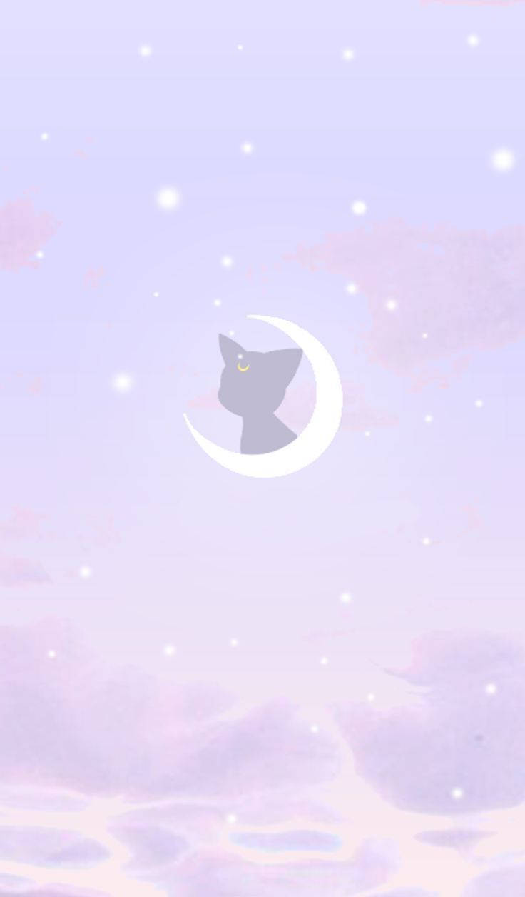 Luna puolikuun kanssa Sailor Moon iPhone Taustakuvat