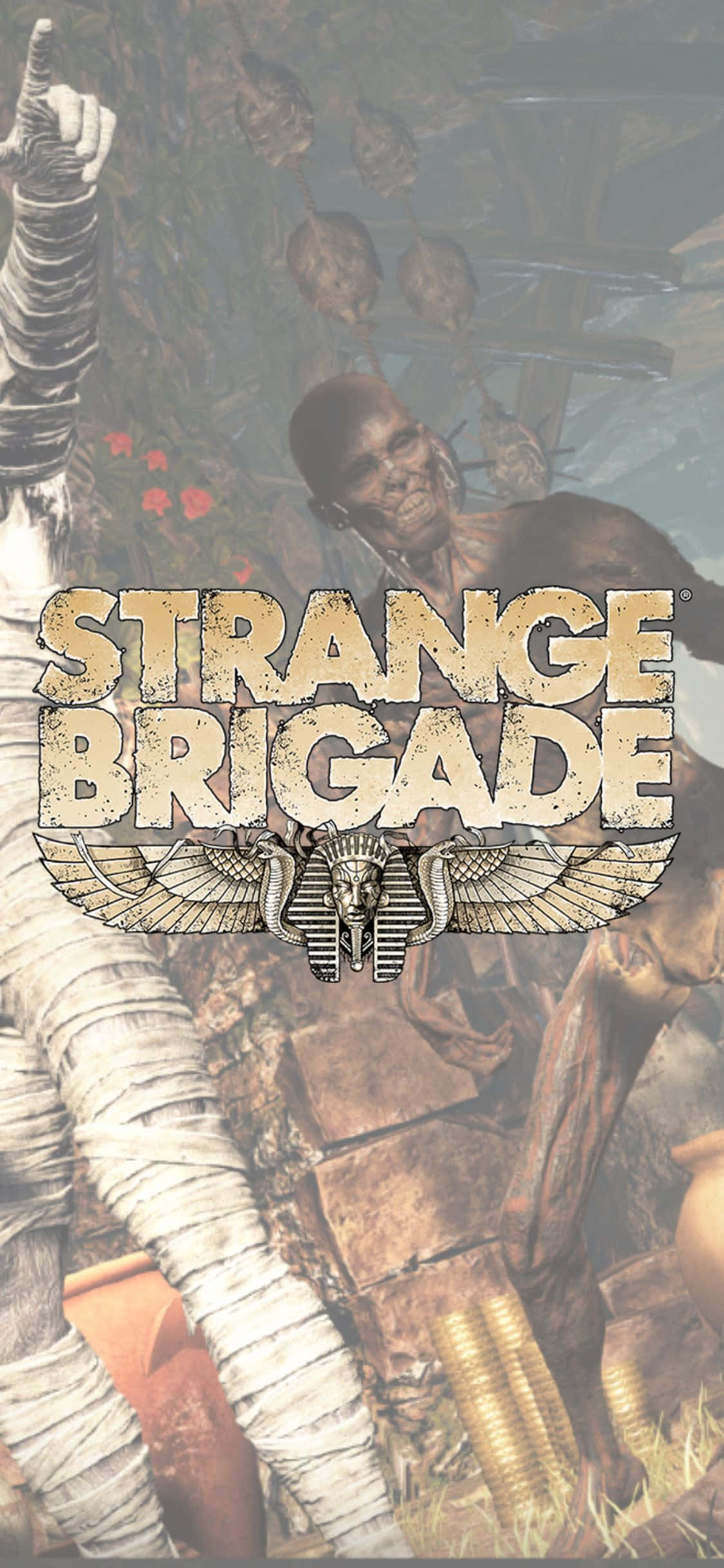 Luuranko ja kääritty zombit iPhone X Strange Brigade -tausta Taustakuvat