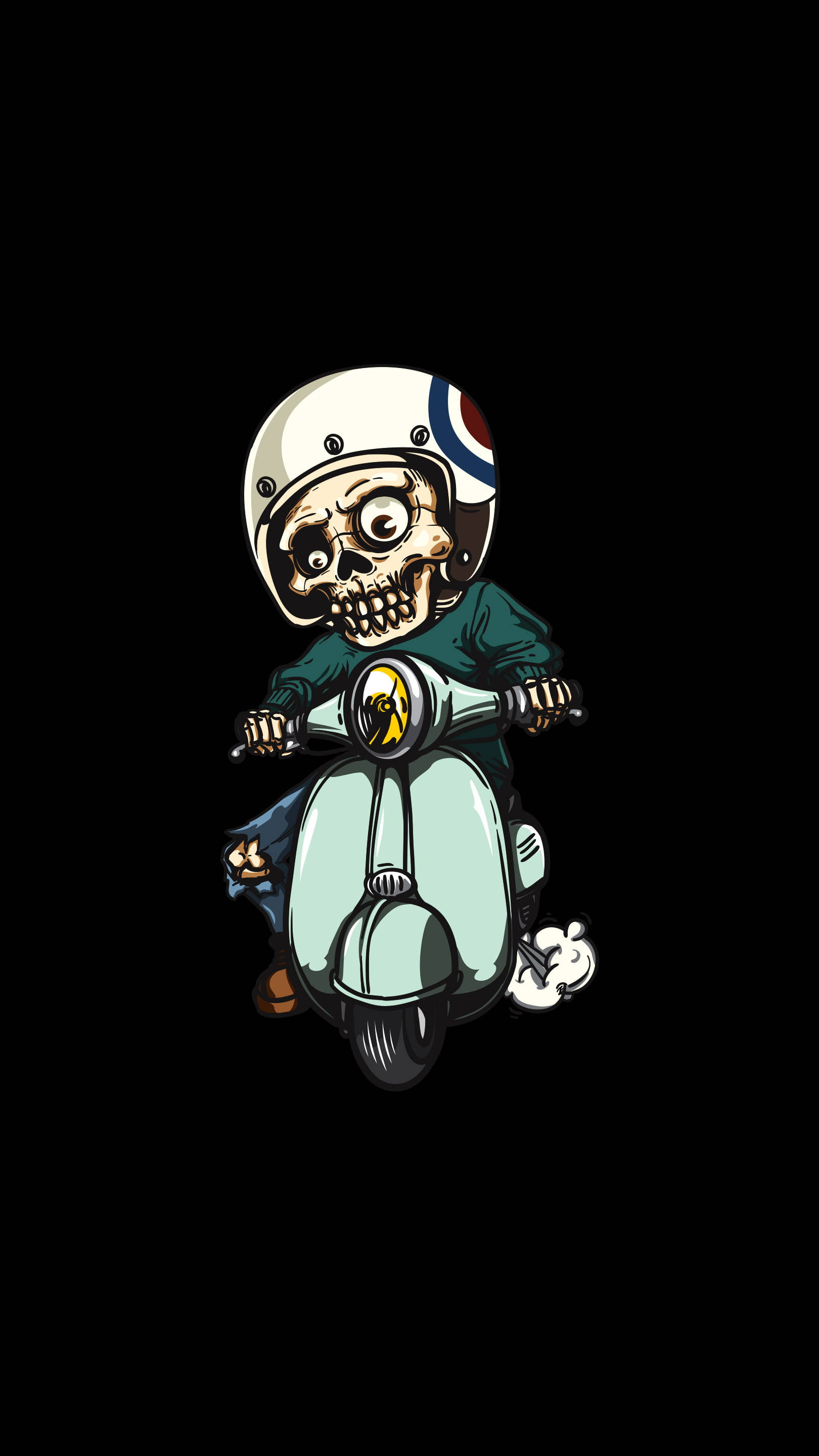 Luuranko Skootterilla HD Tatuointi Taustakuvat