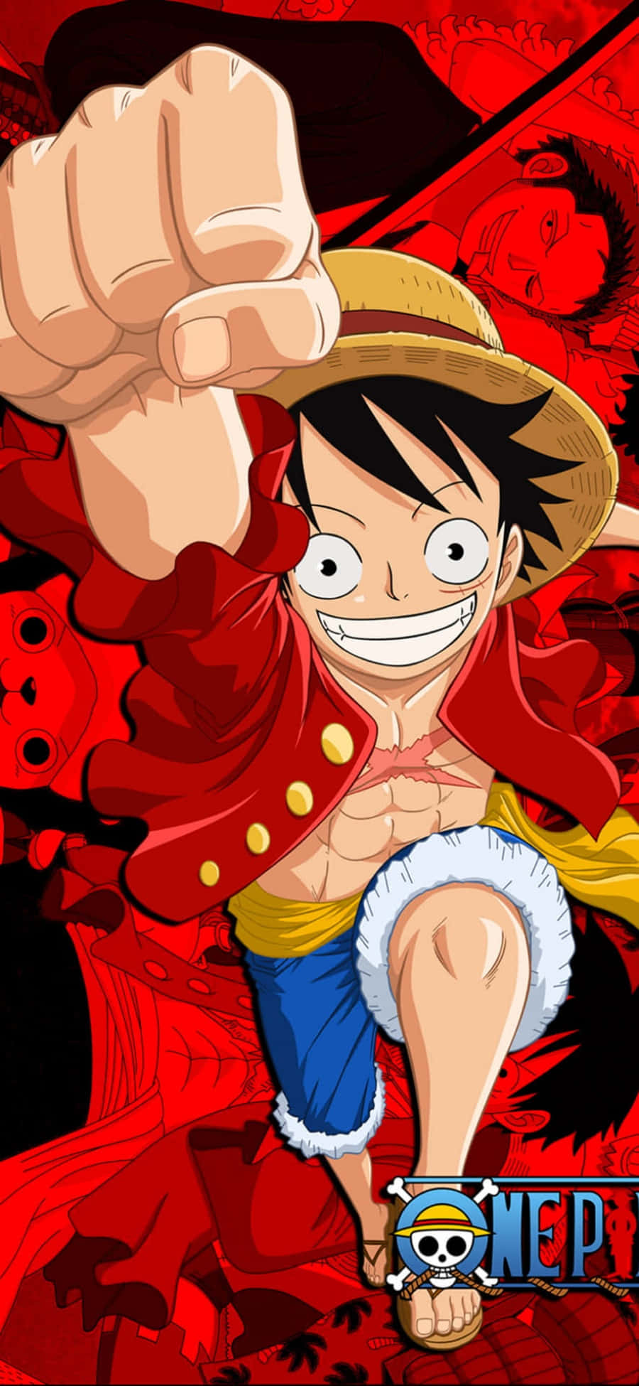 Lyövä One Piece Luffy Puhelin Taustakuvat