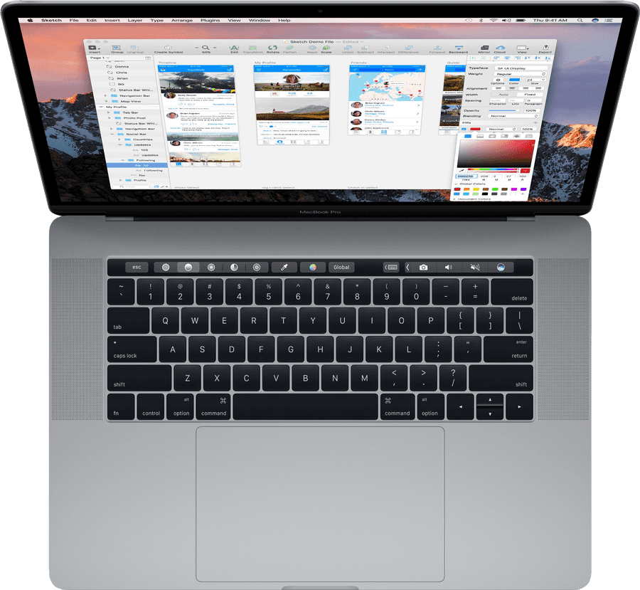 Mac Book Pro Touch Bar auki Taustakuvat