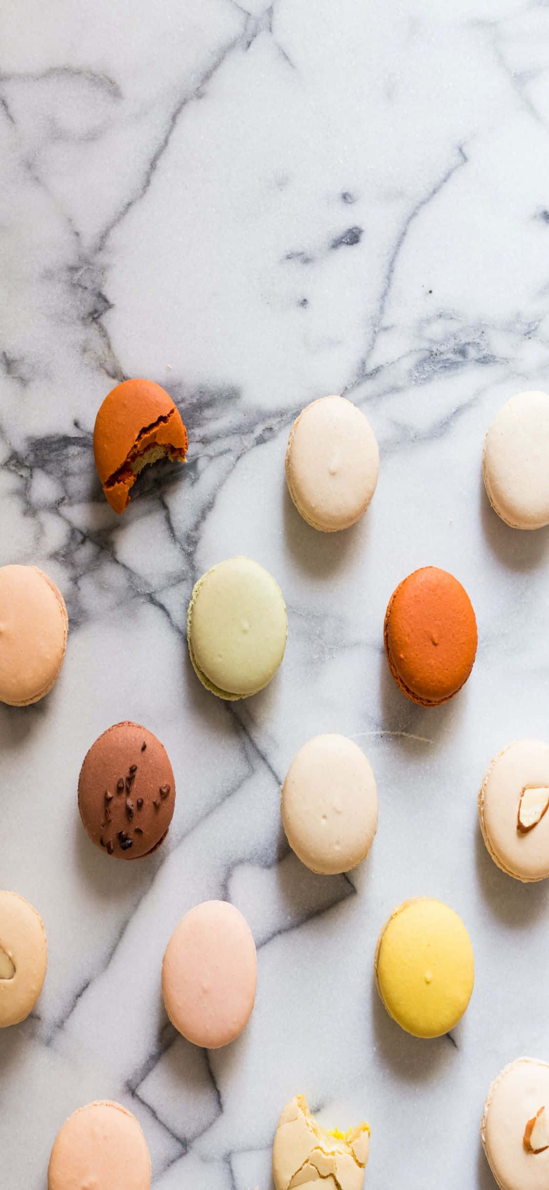 Macaronit iPhone X -marmoritaustalla Taustakuvat