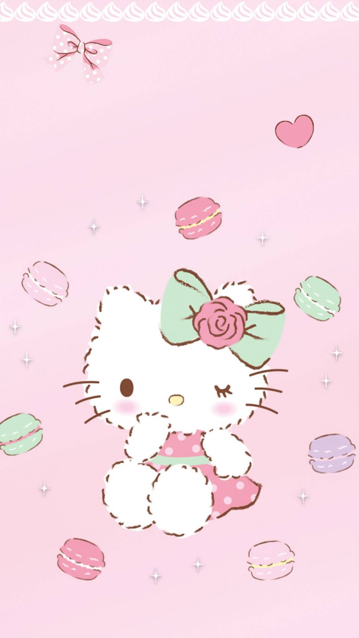 Macaronit ja sarjakuvahahmo Hello Kitty -profiilikuva Taustakuvat
